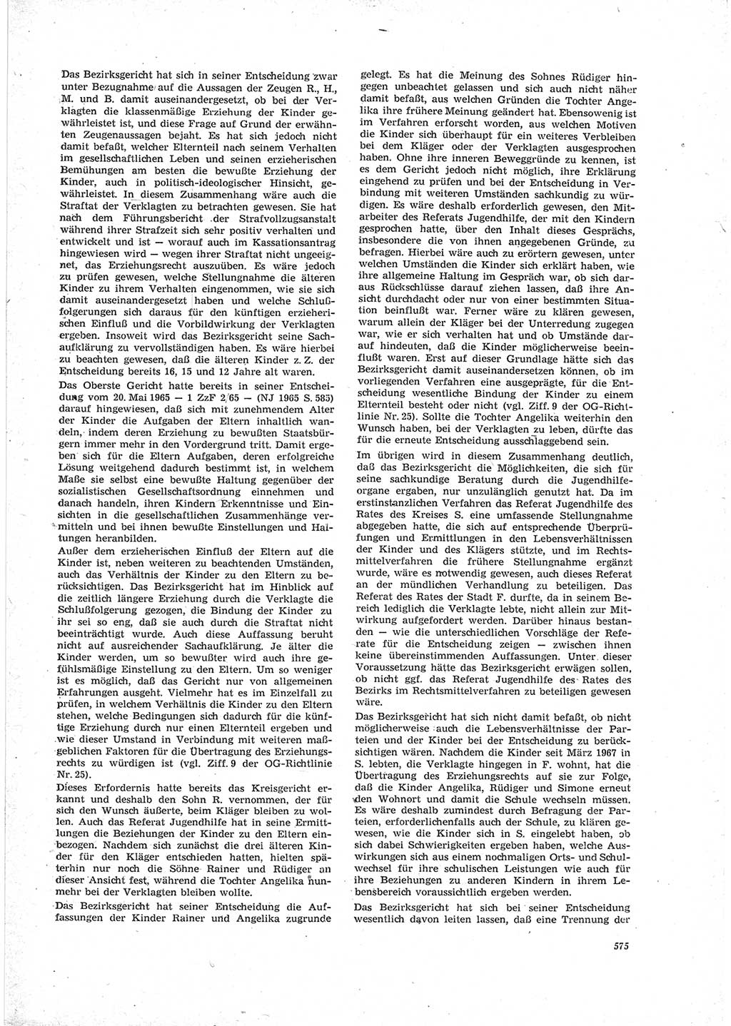 Neue Justiz (NJ), Zeitschrift für Recht und Rechtswissenschaft [Deutsche Demokratische Republik (DDR)], 23. Jahrgang 1969, Seite 575 (NJ DDR 1969, S. 575)