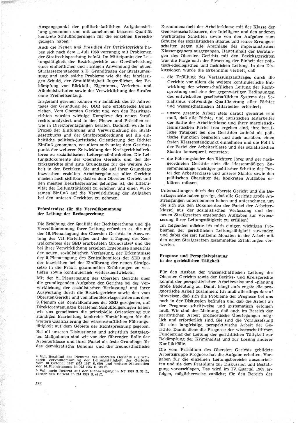 Neue Justiz (NJ), Zeitschrift für Recht und Rechtswissenschaft [Deutsche Demokratische Republik (DDR)], 23. Jahrgang 1969, Seite 586 (NJ DDR 1969, S. 586)