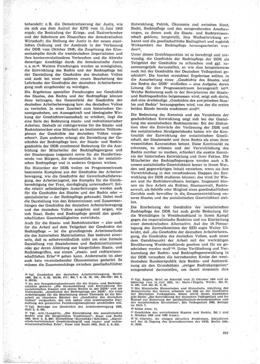 Neue Justiz (NJ), Zeitschrift für Recht und Rechtswissenschaft [Deutsche Demokratische Republik (DDR)], 23. Jahrgang 1969, Seite 601 (NJ DDR 1969, S. 601)