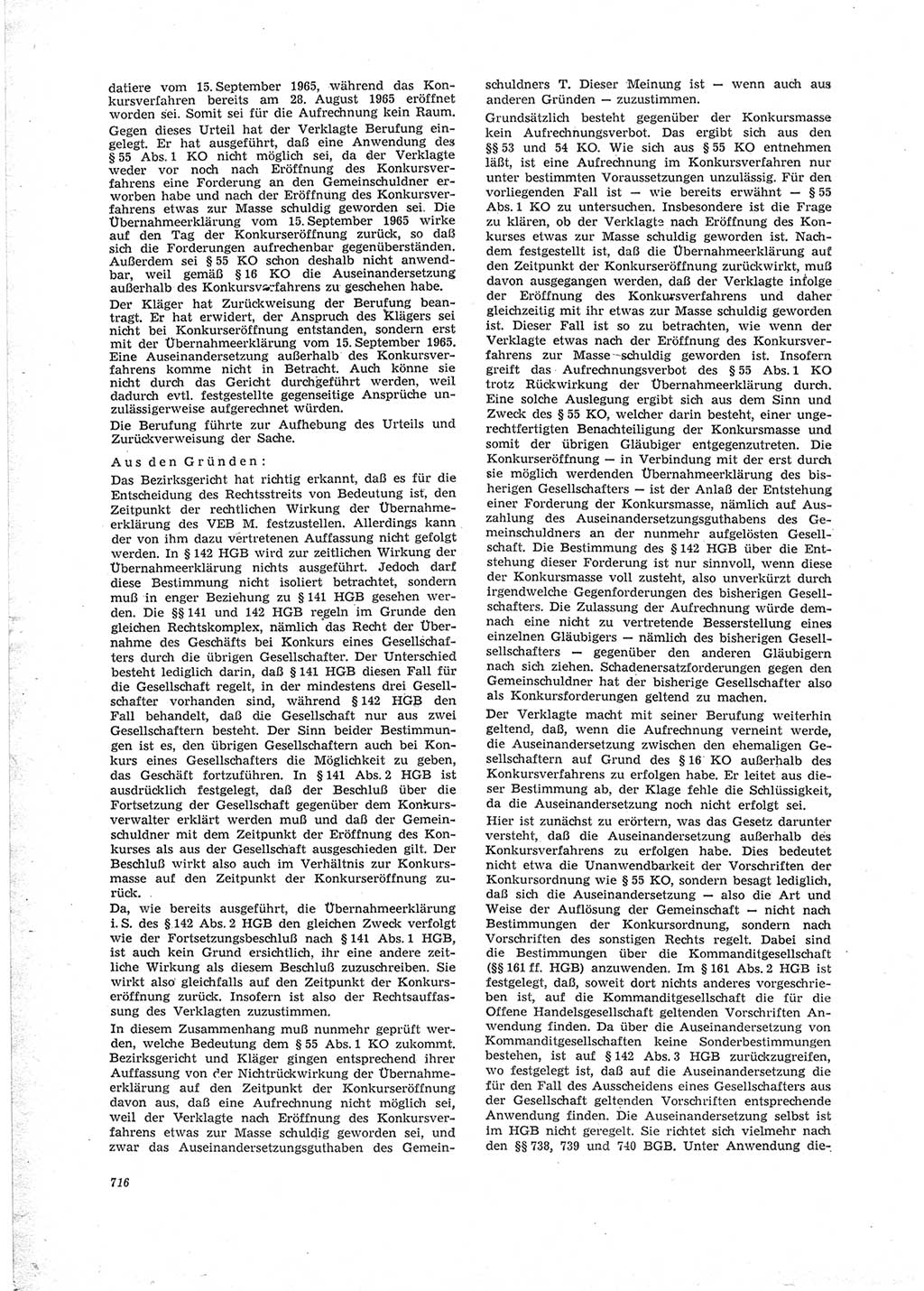 Neue Justiz (NJ), Zeitschrift für Recht und Rechtswissenschaft [Deutsche Demokratische Republik (DDR)], 23. Jahrgang 1969, Seite 716 (NJ DDR 1969, S. 716)