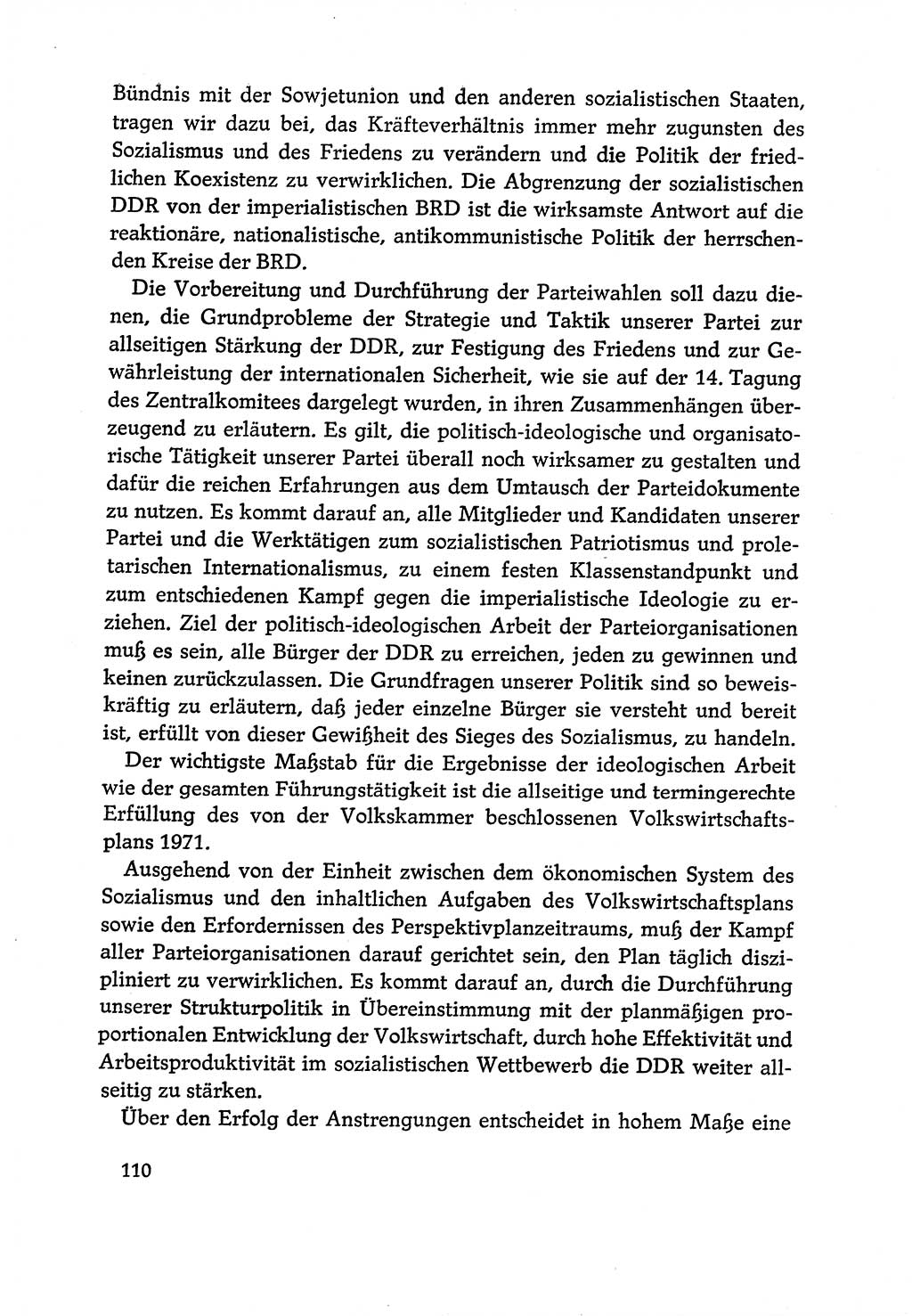 Dokumente der Sozialistischen Einheitspartei Deutschlands (SED) [Deutsche Demokratische Republik (DDR)] 1970-1971, Seite 110 (Dok. SED DDR 1970-1971, S. 110)