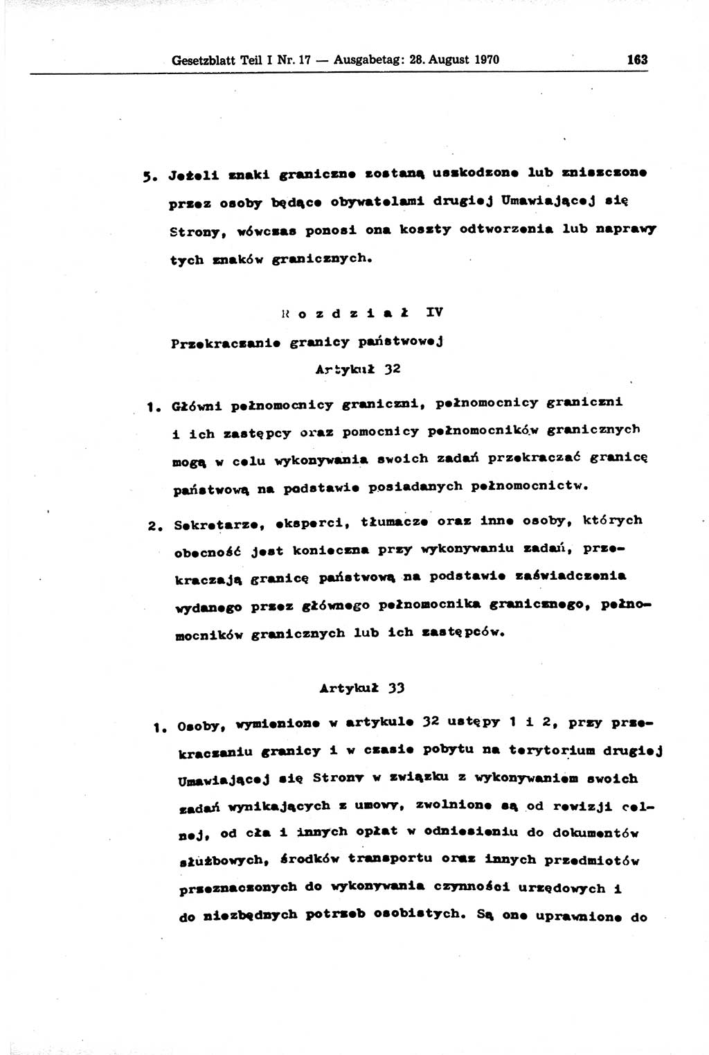 Gesetzblatt (GBl.) der Deutschen Demokratischen Republik (DDR) Teil Ⅰ 1970, Seite 163 (GBl. DDR Ⅰ 1970, S. 163)