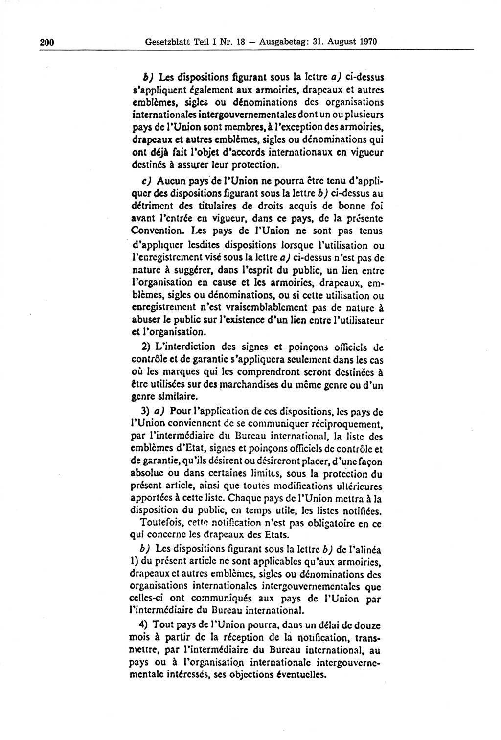 Gesetzblatt (GBl.) der Deutschen Demokratischen Republik (DDR) Teil Ⅰ 1970, Seite 200 (GBl. DDR Ⅰ 1970, S. 200)