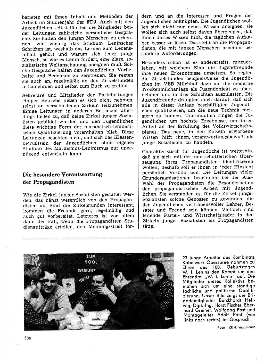 Neuer Weg (NW), Organ des Zentralkomitees (ZK) der SED (Sozialistische Einheitspartei Deutschlands) für Fragen des Parteilebens, 25. Jahrgang [Deutsche Demokratische Republik (DDR)] 1970, Seite 580 (NW ZK SED DDR 1970, S. 580)