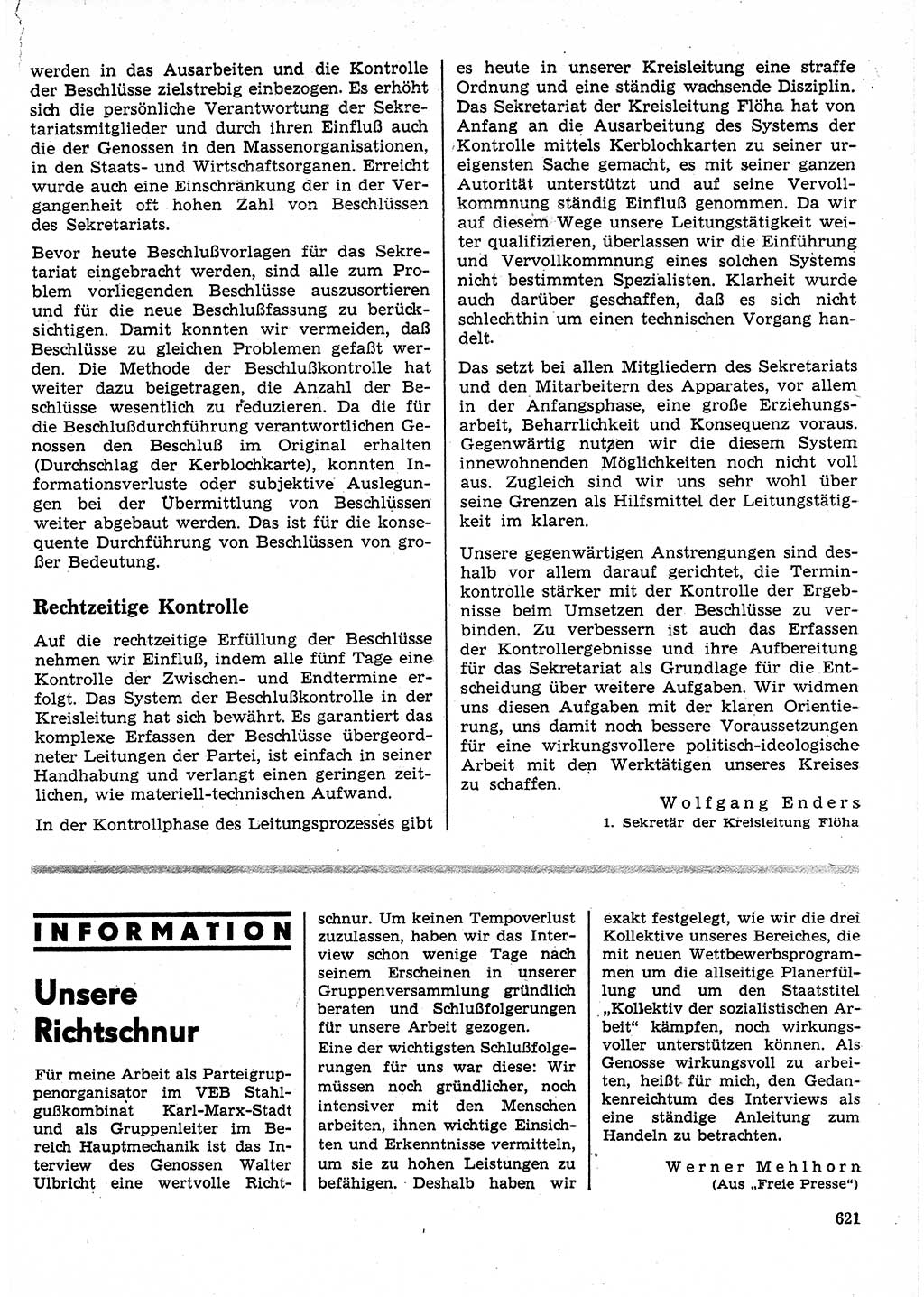 Neuer Weg (NW), Organ des Zentralkomitees (ZK) der SED (Sozialistische Einheitspartei Deutschlands) für Fragen des Parteilebens, 25. Jahrgang [Deutsche Demokratische Republik (DDR)] 1970, Seite 621 (NW ZK SED DDR 1970, S. 621)
