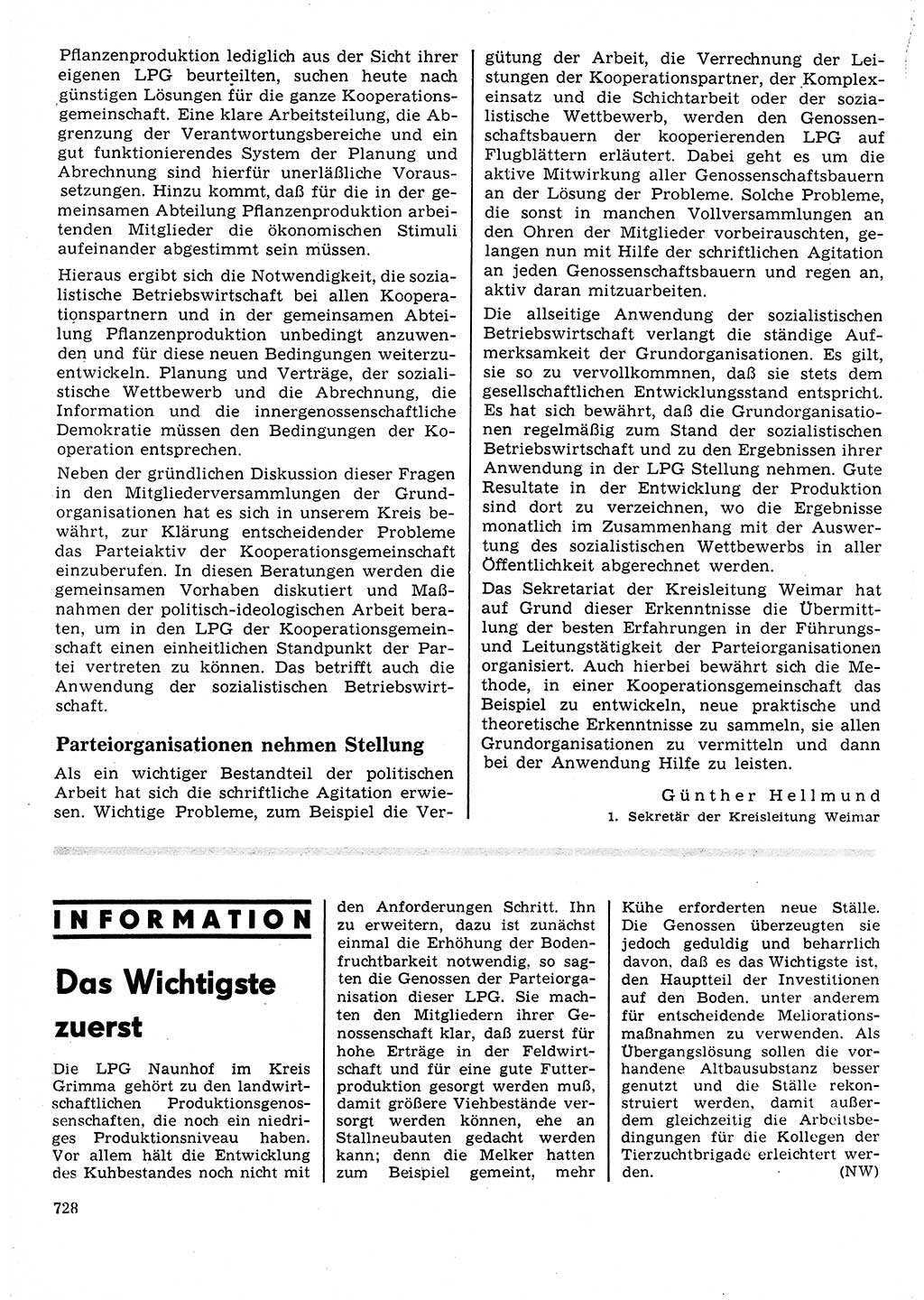 Neuer Weg (NW), Organ des Zentralkomitees (ZK) der SED (Sozialistische Einheitspartei Deutschlands) für Fragen des Parteilebens, 25. Jahrgang [Deutsche Demokratische Republik (DDR)] 1970, Seite 728 (NW ZK SED DDR 1970, S. 728)