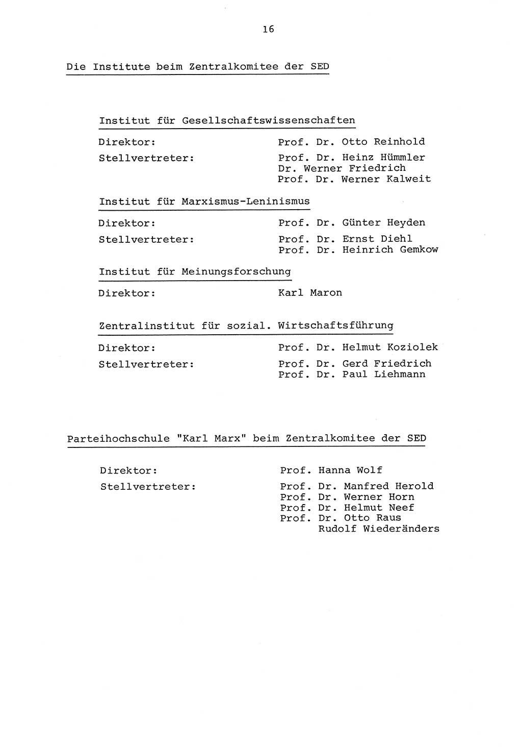Parteiapparat der Deutschen Demokratischen Republik (DDR) 1970, Seite 16 (Parteiapp. DDR 1970, S. 16)