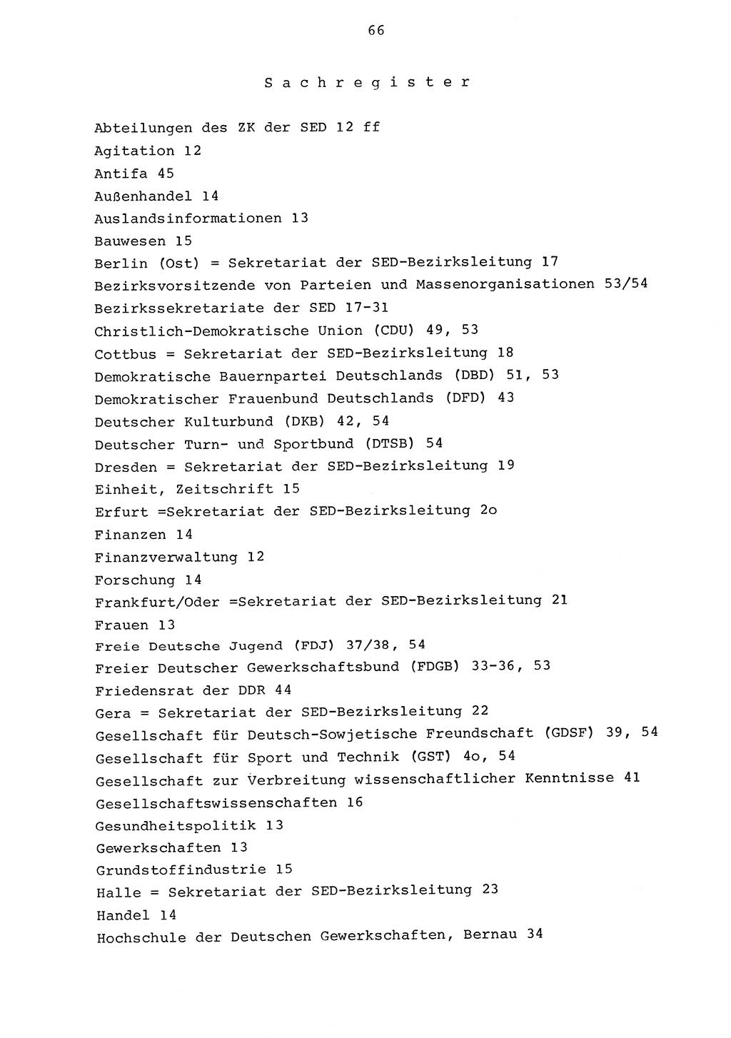 Parteiapparat der Deutschen Demokratischen Republik (DDR) 1970, Seite 66 (Parteiapp. DDR 1970, S. 66)