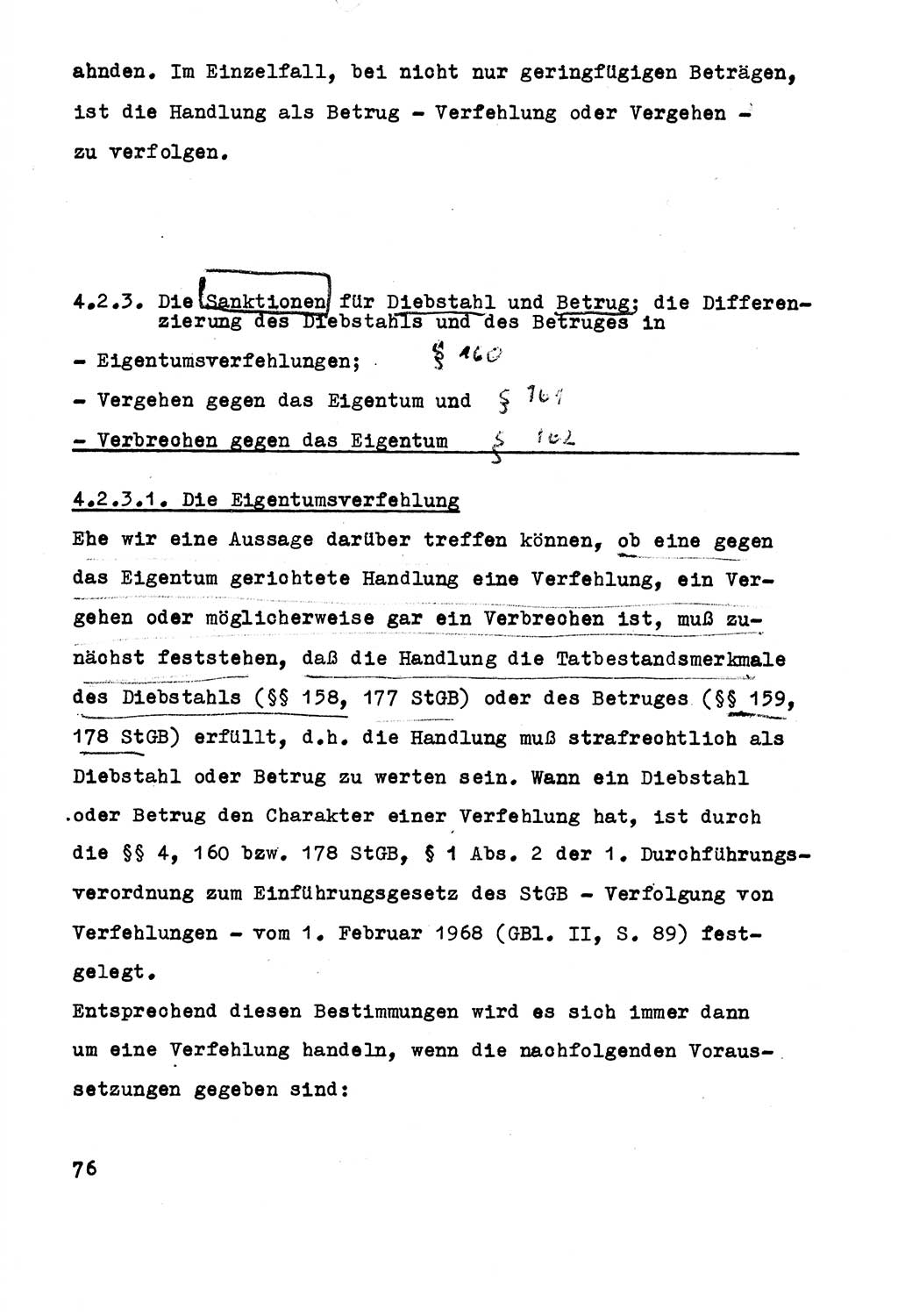 Strafrecht der DDR (Deutsche Demokratische Republik), Besonderer Teil, Lehrmaterial, Heft 5 1970, Seite 76 (Strafr. DDR BT Lehrmat. H. 5 1970, S. 76)