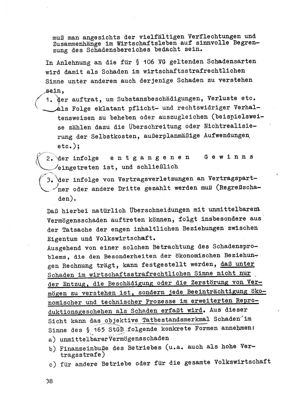 Strafrecht der DDR (Deutsche Demokratische Republik), Besonderer Teil, Lehrmaterial, Heft 6 1970, Seite 38 (Strafr. DDR BT Lehrmat. H. 6 1970, S. 38)