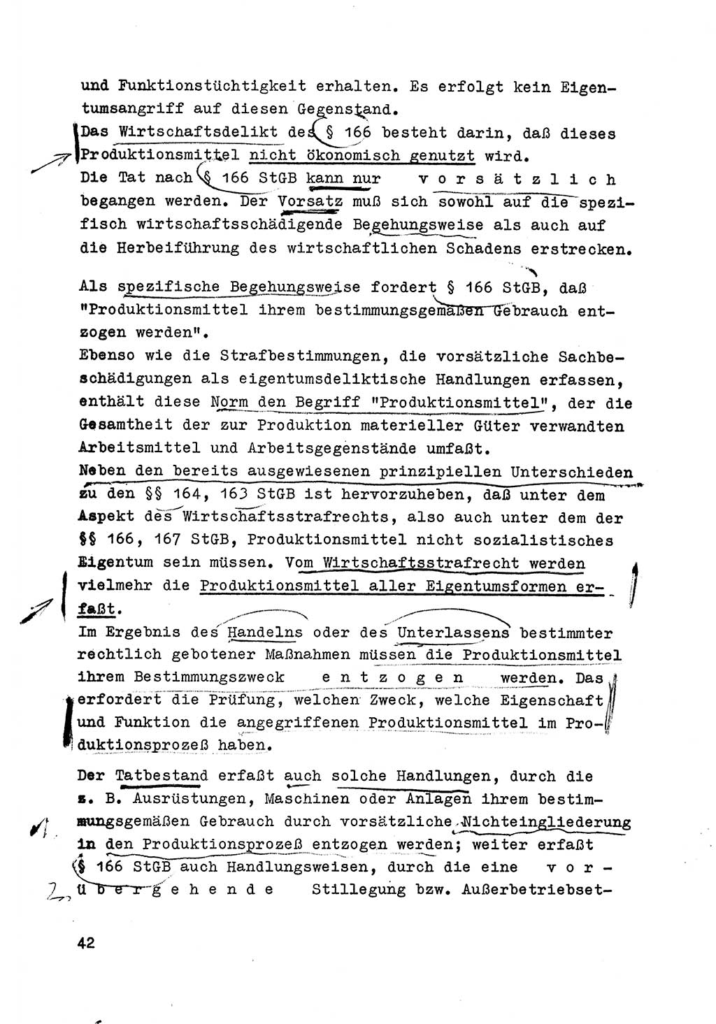 Strafrecht der DDR (Deutsche Demokratische Republik), Besonderer Teil, Lehrmaterial, Heft 6 1970, Seite 42 (Strafr. DDR BT Lehrmat. H. 6 1970, S. 42)