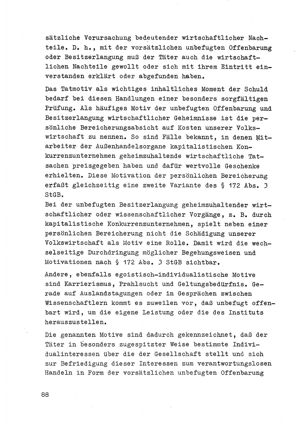 Strafrecht der DDR (Deutsche Demokratische Republik), Besonderer Teil, Lehrmaterial, Heft 6 1970, Seite 88 (Strafr. DDR BT Lehrmat. H. 6 1970, S. 88)