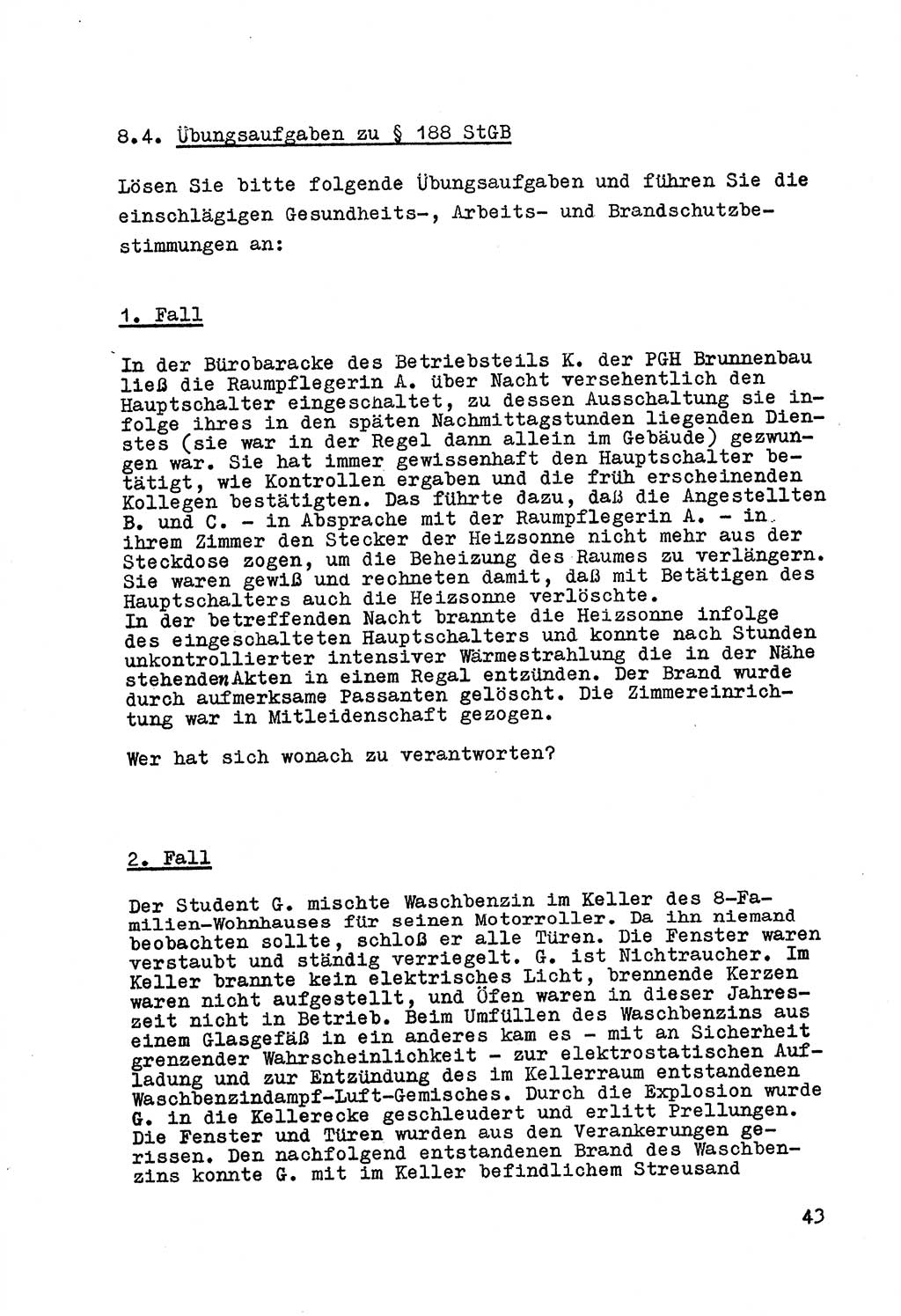Strafrecht der DDR (Deutsche Demokratische Republik), Besonderer Teil, Lehrmaterial, Heft 7 1970, Seite 43 (Strafr. DDR BT Lehrmat. H. 7 1970, S. 43)