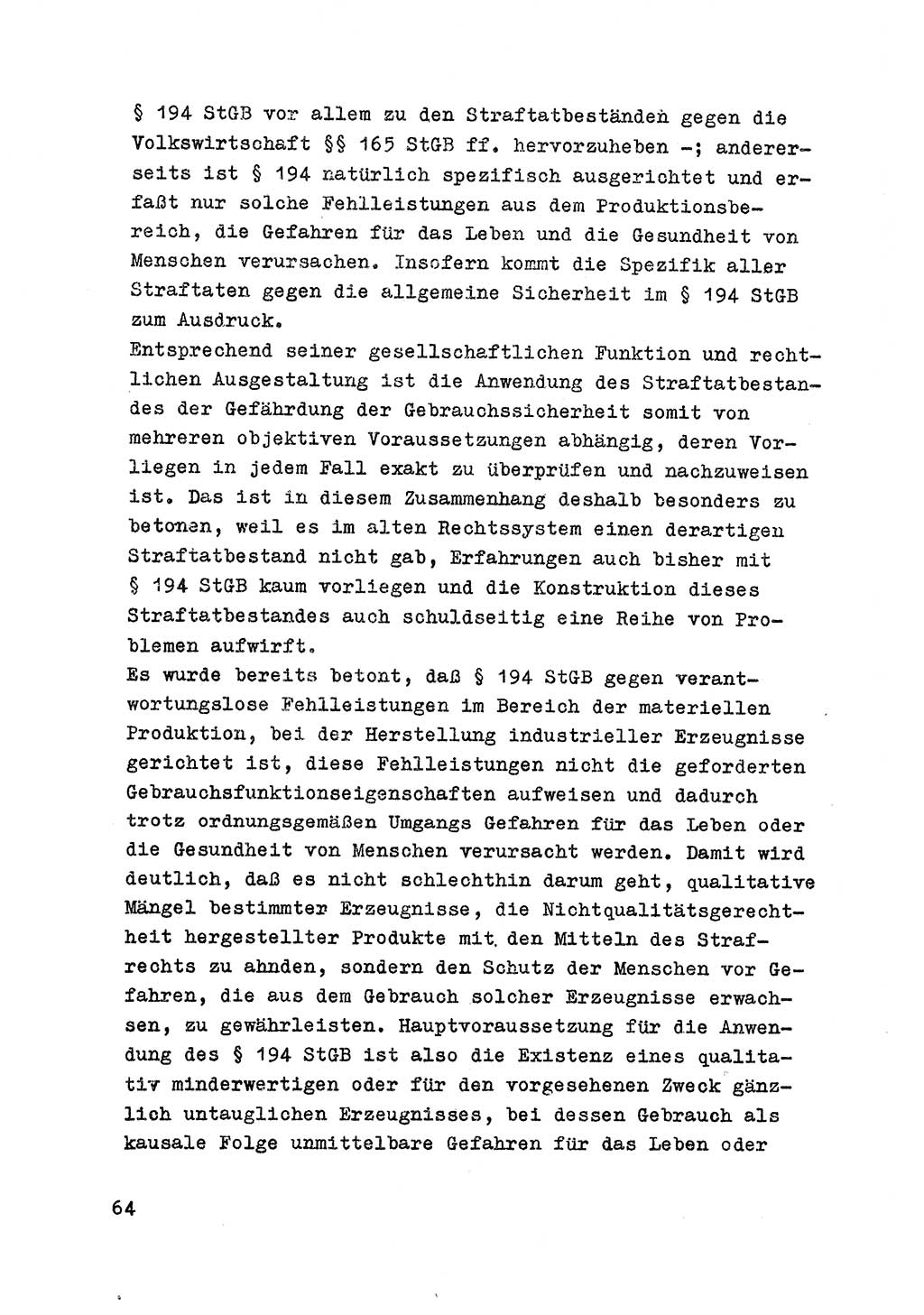 Strafrecht der DDR (Deutsche Demokratische Republik), Besonderer Teil, Lehrmaterial, Heft 7 1970, Seite 64 (Strafr. DDR BT Lehrmat. H. 7 1970, S. 64)