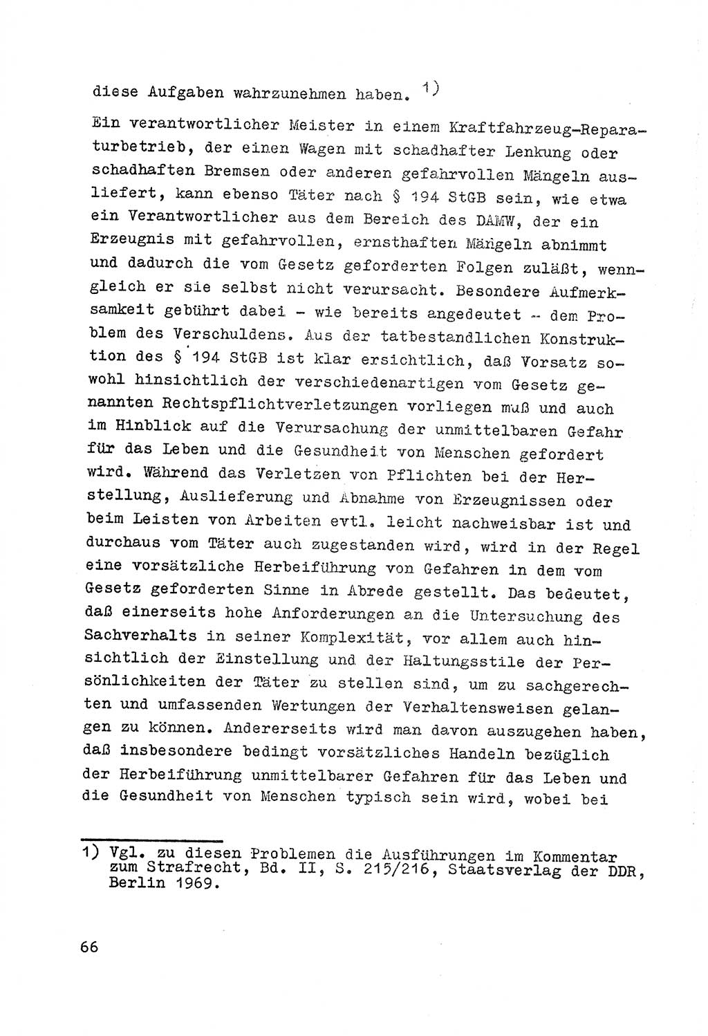 Strafrecht der DDR (Deutsche Demokratische Republik), Besonderer Teil, Lehrmaterial, Heft 7 1970, Seite 66 (Strafr. DDR BT Lehrmat. H. 7 1970, S. 66)