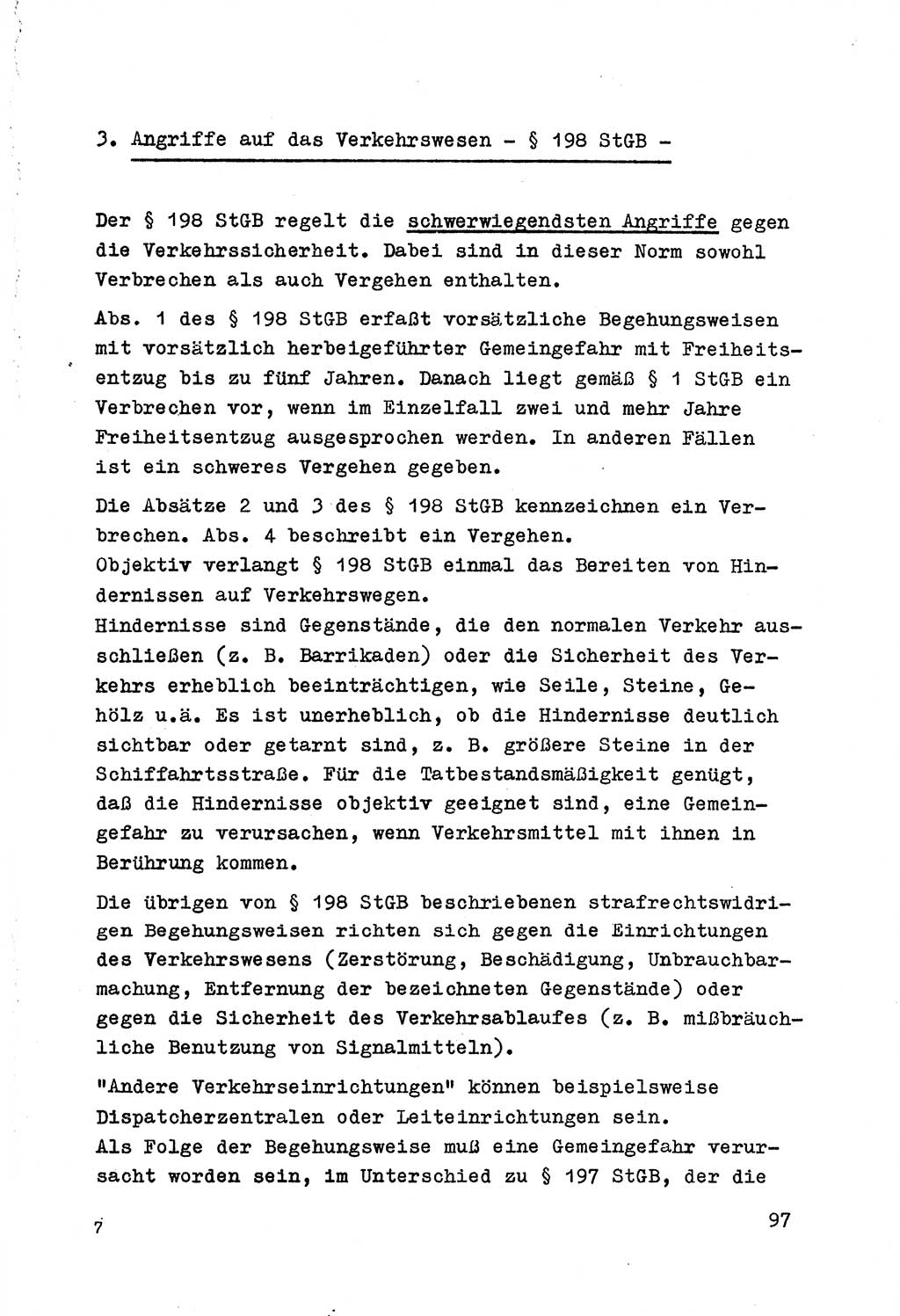 Strafrecht der DDR (Deutsche Demokratische Republik), Besonderer Teil, Lehrmaterial, Heft 7 1970, Seite 97 (Strafr. DDR BT Lehrmat. H. 7 1970, S. 97)