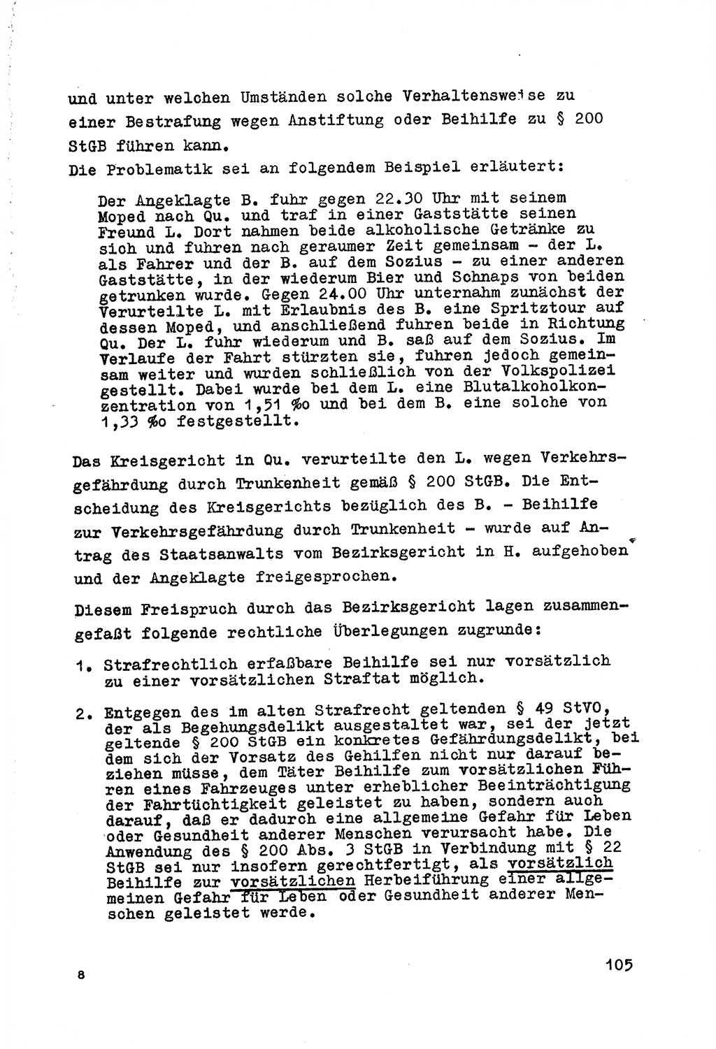 Strafrecht der DDR (Deutsche Demokratische Republik), Besonderer Teil, Lehrmaterial, Heft 7 1970, Seite 105 (Strafr. DDR BT Lehrmat. H. 7 1970, S. 105)