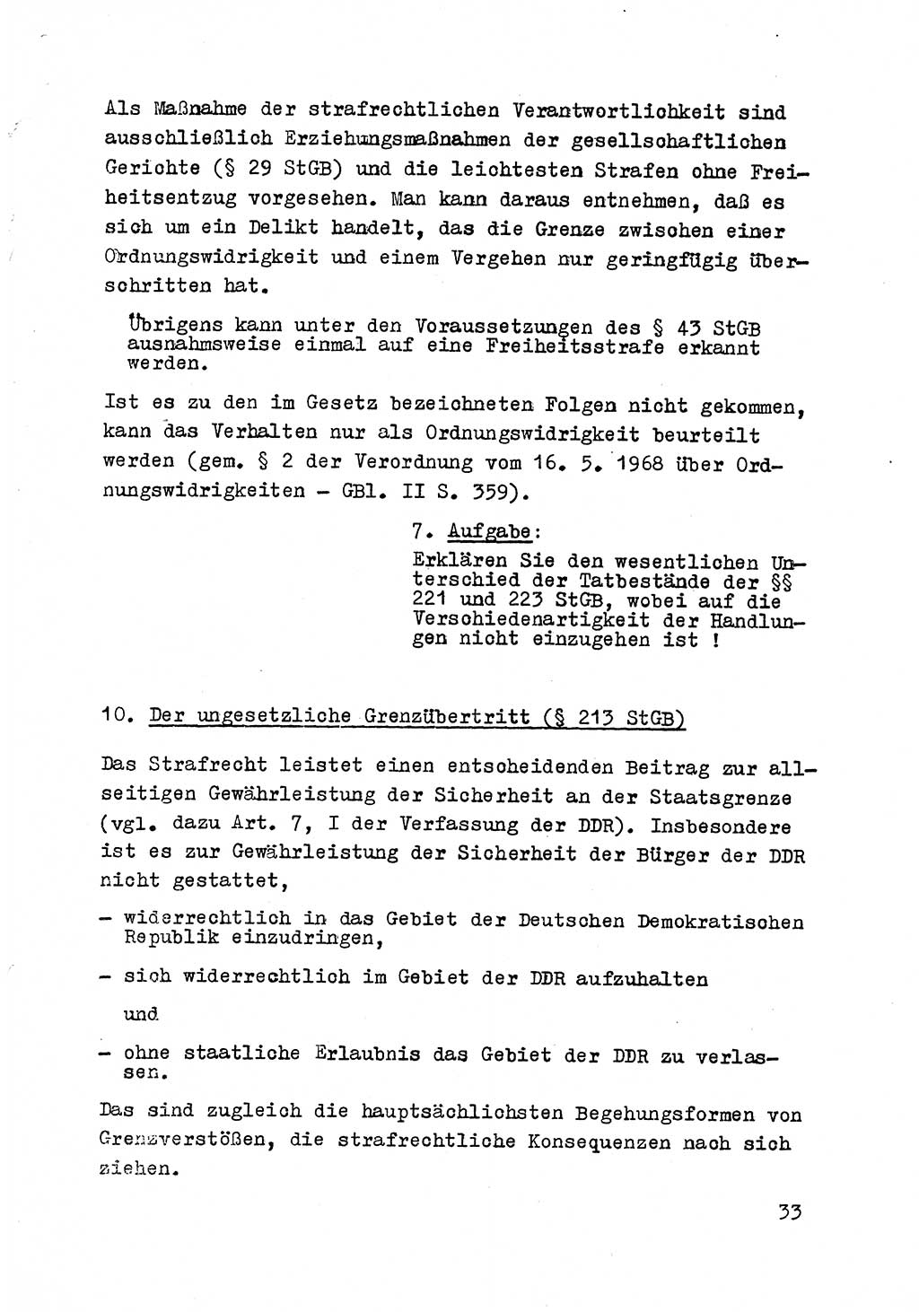 Strafrecht der DDR (Deutsche Demokratische Republik), Besonderer Teil, Lehrmaterial, Heft 8 1970, Seite 33 (Strafr. DDR BT Lehrmat. H. 8 1970, S. 33)