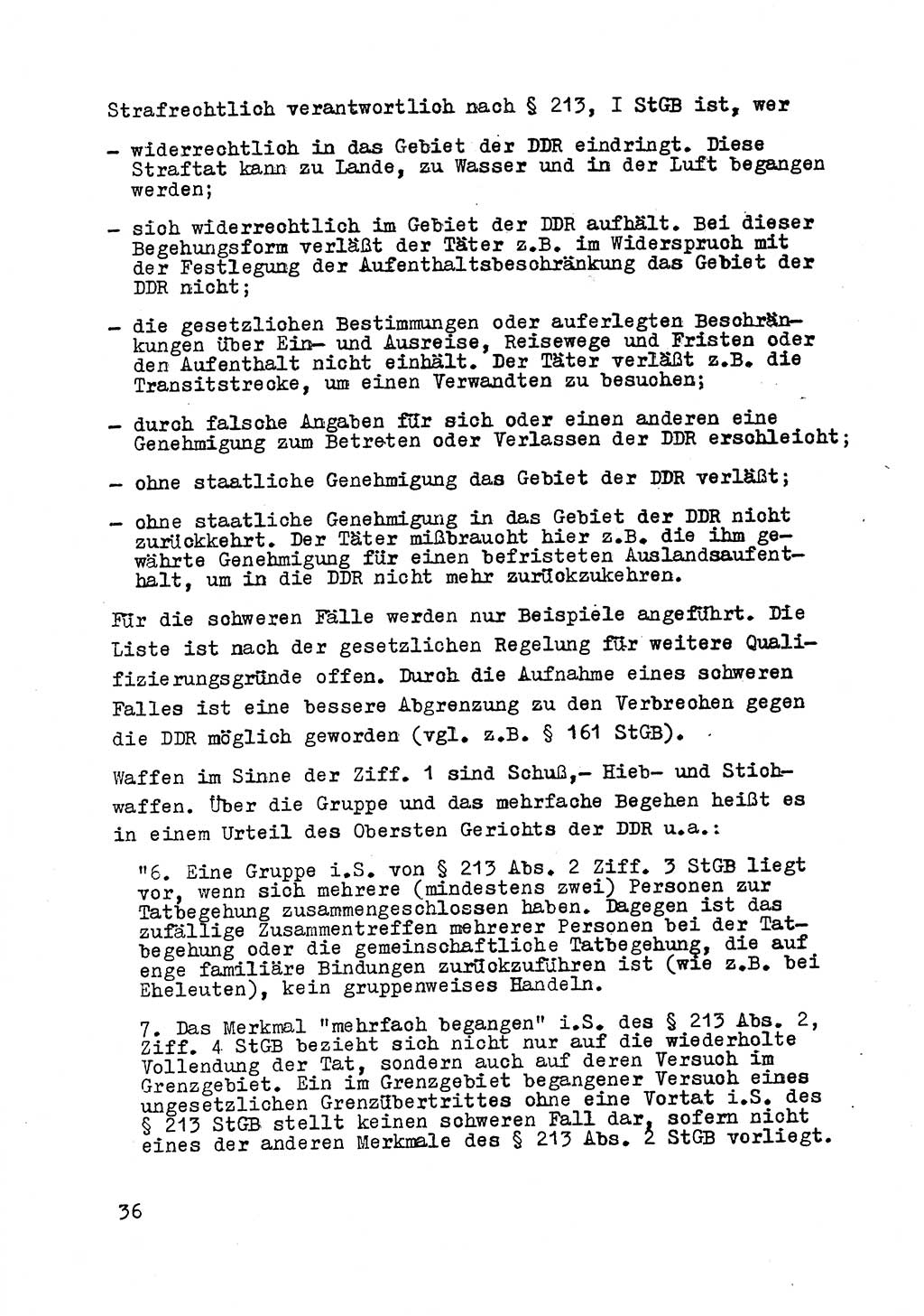 Strafrecht der DDR (Deutsche Demokratische Republik), Besonderer Teil, Lehrmaterial, Heft 8 1970, Seite 36 (Strafr. DDR BT Lehrmat. H. 8 1970, S. 36)