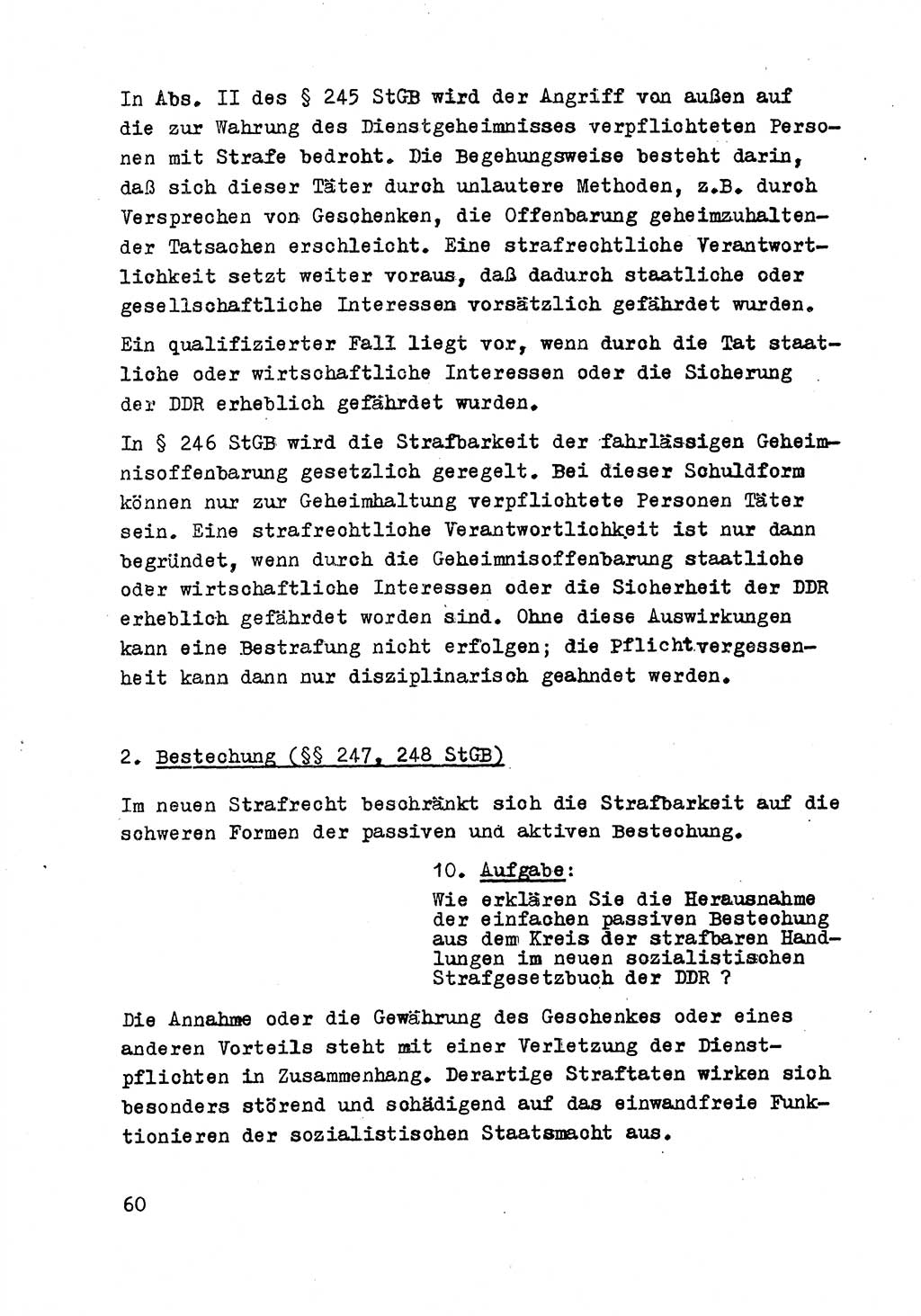 Strafrecht der DDR (Deutsche Demokratische Republik), Besonderer Teil, Lehrmaterial, Heft 8 1970, Seite 60 (Strafr. DDR BT Lehrmat. H. 8 1970, S. 60)