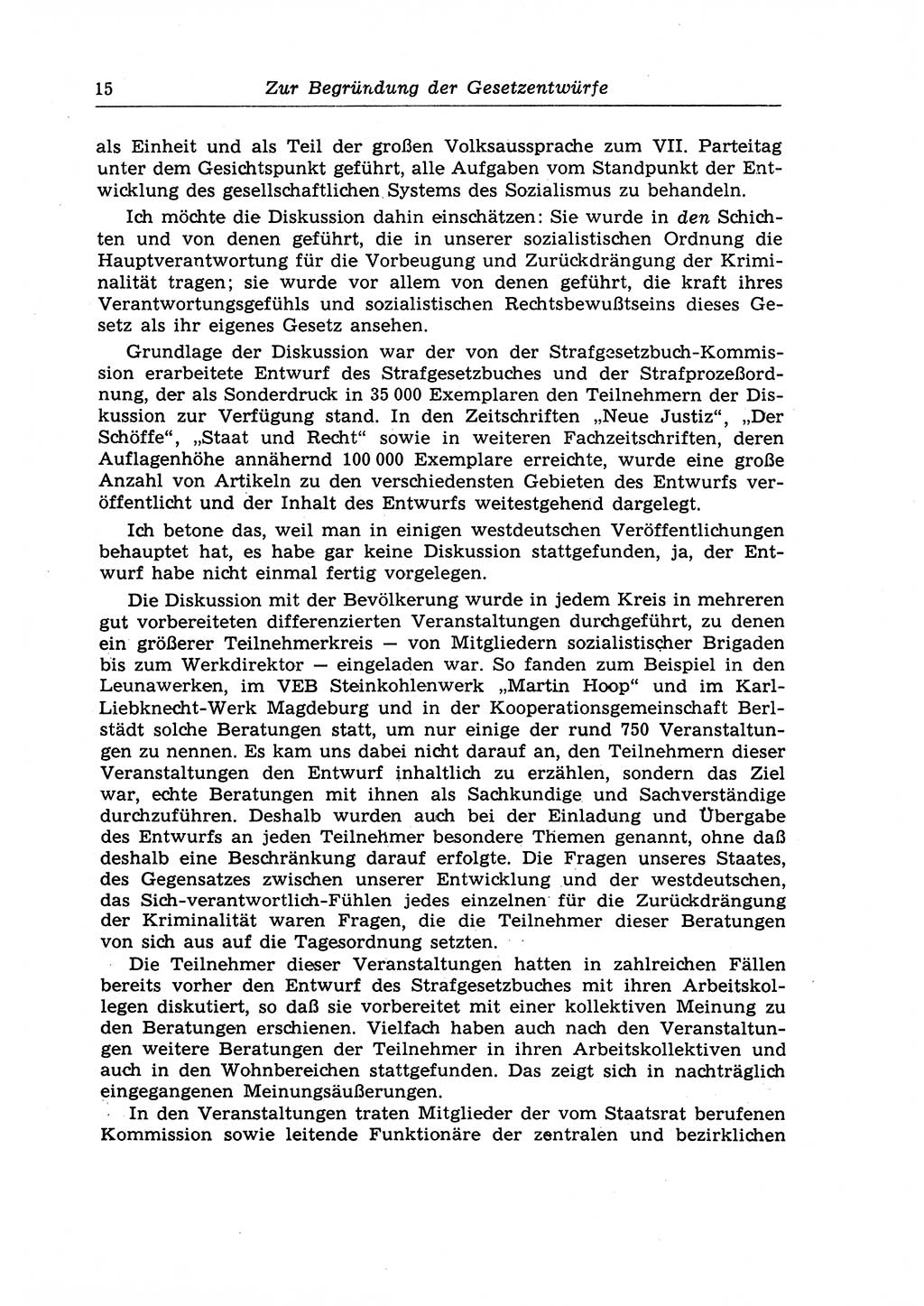 Strafrecht der Deutschen Demokratischen Republik (DDR), Lehrkommentar zum Strafgesetzbuch (StGB), Allgemeiner Teil 1970, Seite 15 (Strafr. DDR Lehrkomm. StGB AT 1970, S. 15)