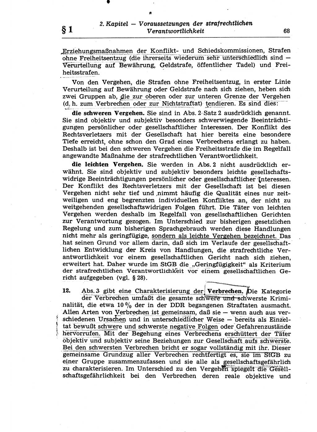 Strafrecht der Deutschen Demokratischen Republik (DDR), Lehrkommentar zum Strafgesetzbuch (StGB), Allgemeiner Teil 1970, Seite 68 (Strafr. DDR Lehrkomm. StGB AT 1970, S. 68)