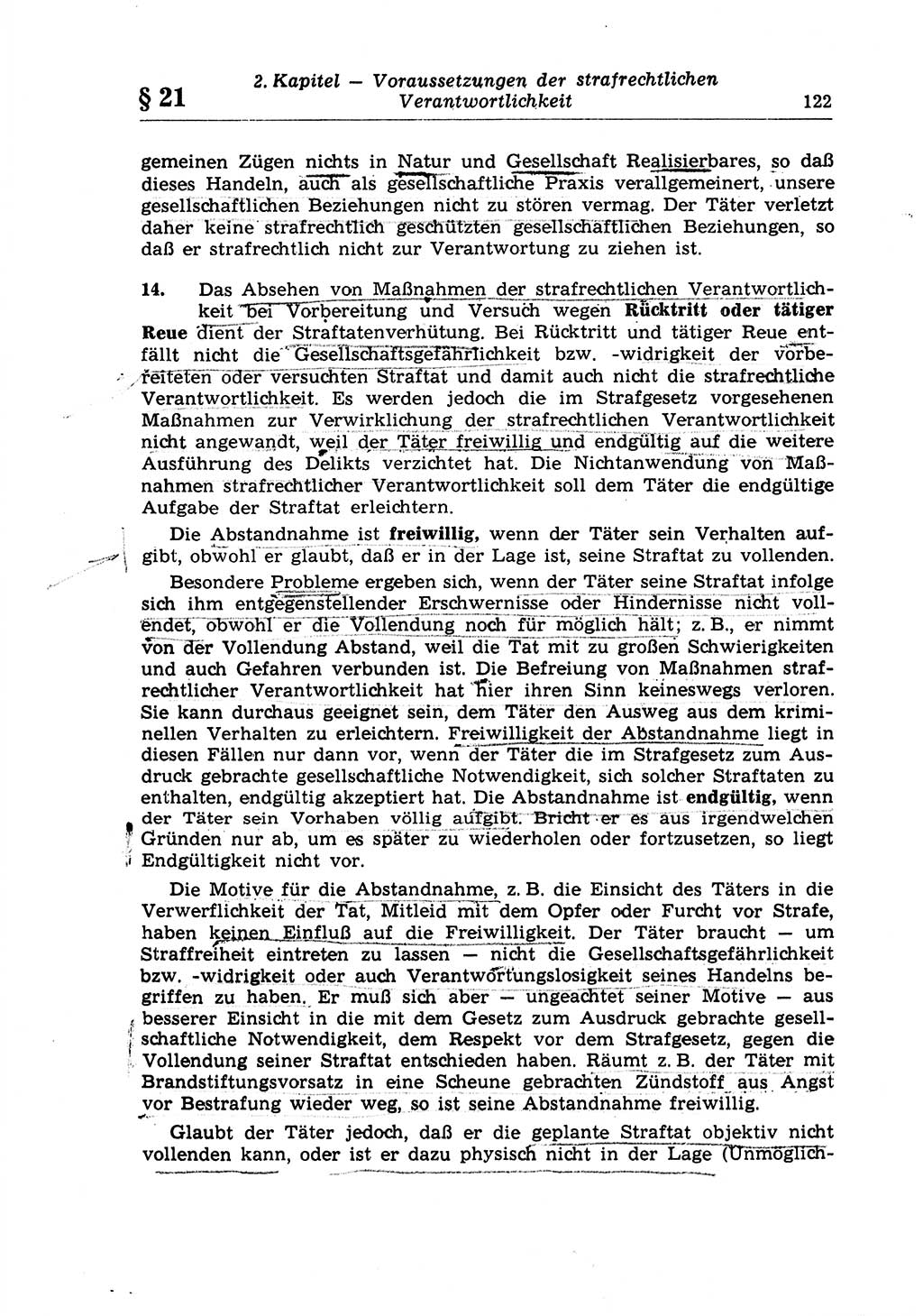 Strafrecht der Deutschen Demokratischen Republik (DDR), Lehrkommentar zum Strafgesetzbuch (StGB), Allgemeiner Teil 1970, Seite 122 (Strafr. DDR Lehrkomm. StGB AT 1970, S. 122)