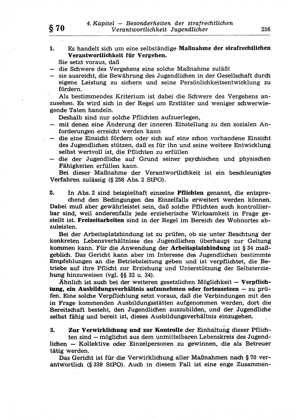 Strafrecht der Deutschen Demokratischen Republik (DDR), Lehrkommentar zum Strafgesetzbuch (StGB), Allgemeiner Teil 1970, Seite 256 (Strafr. DDR Lehrkomm. StGB AT 1970, S. 256)
