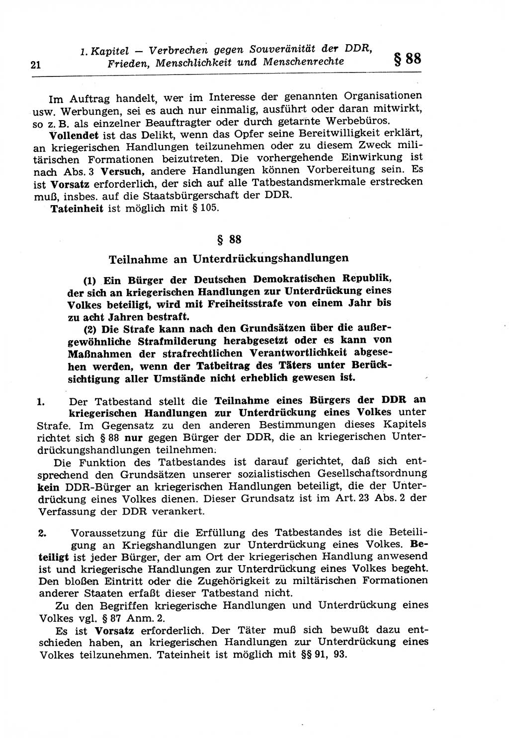 Strafrecht der Deutschen Demokratischen Republik (DDR), Lehrkommentar zum Strafgesetzbuch (StGB), Besonderer Teil 1970, Seite 21 (Strafr. DDR Lehrkomm. StGB BT 1970, S. 21)