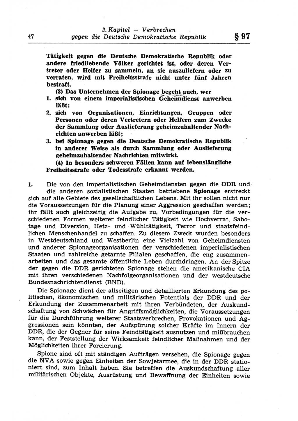 Strafrecht der Deutschen Demokratischen Republik (DDR), Lehrkommentar zum Strafgesetzbuch (StGB), Besonderer Teil 1970, Seite 47 (Strafr. DDR Lehrkomm. StGB BT 1970, S. 47)