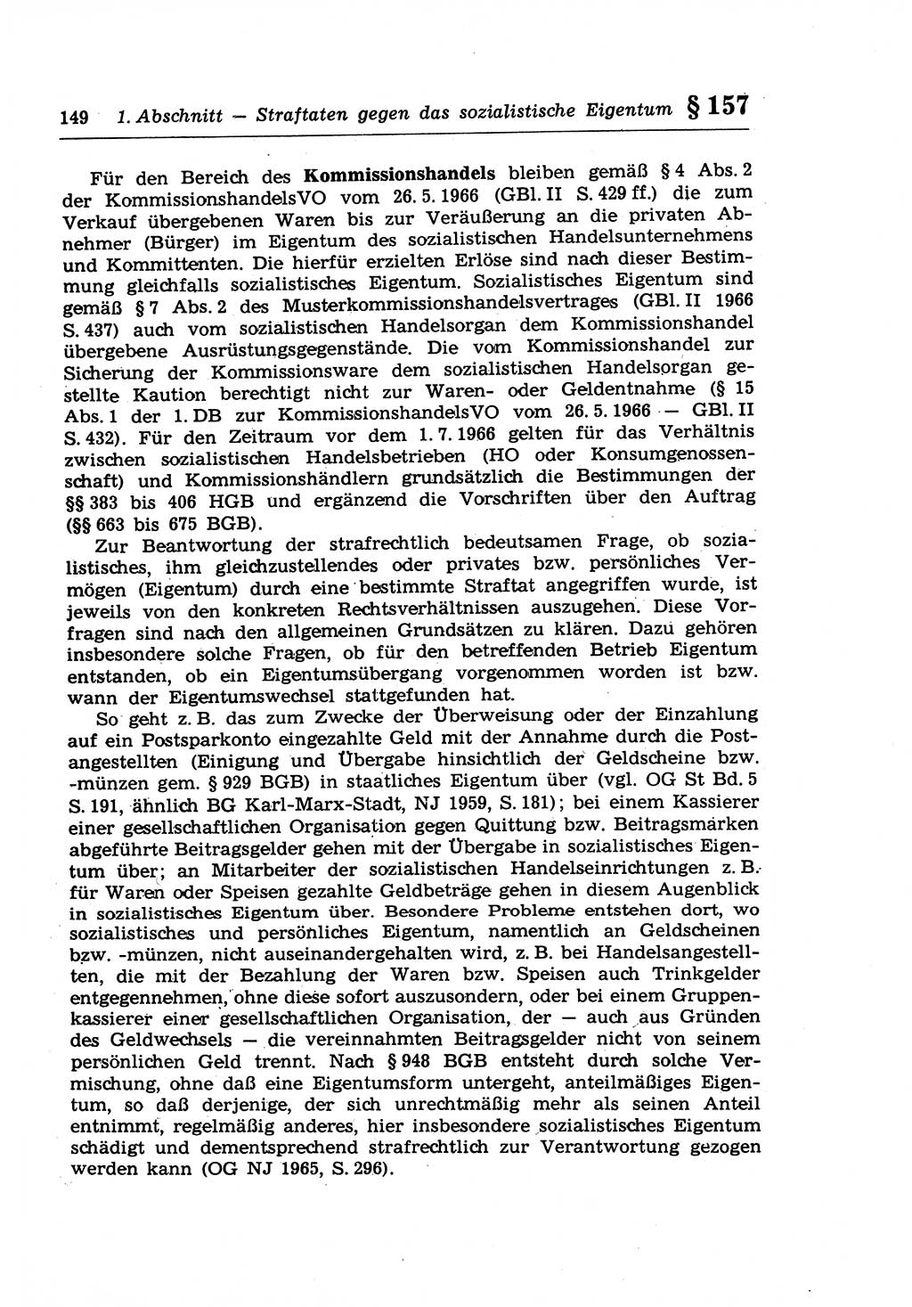 Strafrecht der Deutschen Demokratischen Republik (DDR), Lehrkommentar zum Strafgesetzbuch (StGB), Besonderer Teil 1970, Seite 149 (Strafr. DDR Lehrkomm. StGB BT 1970, S. 149)