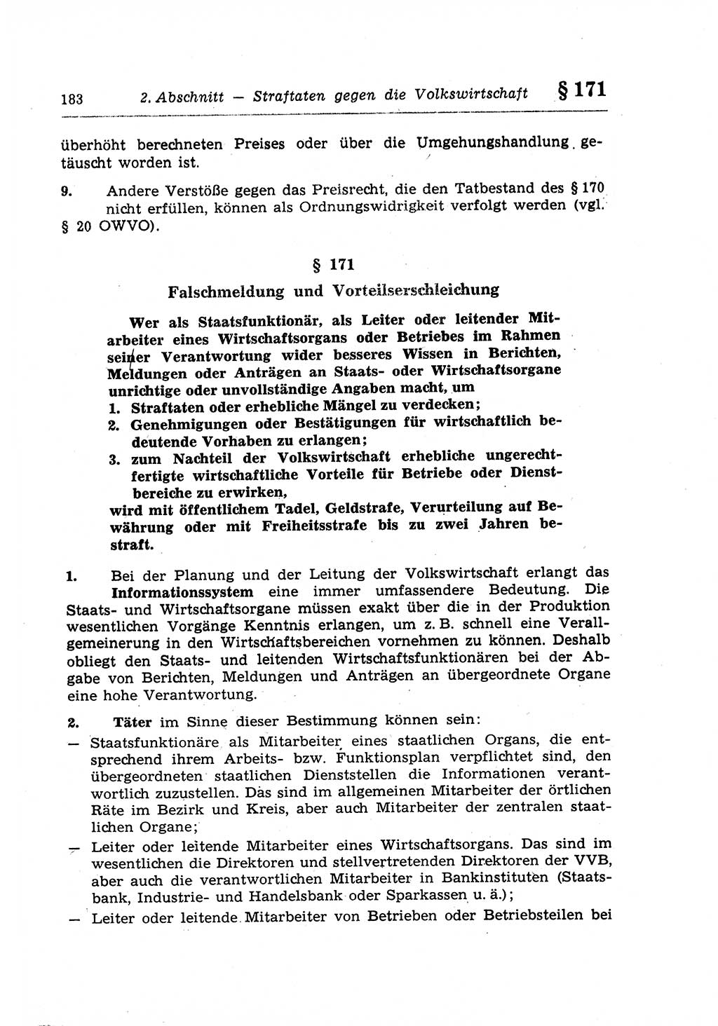 Strafrecht der Deutschen Demokratischen Republik (DDR), Lehrkommentar zum Strafgesetzbuch (StGB), Besonderer Teil 1970, Seite 183 (Strafr. DDR Lehrkomm. StGB BT 1970, S. 183)