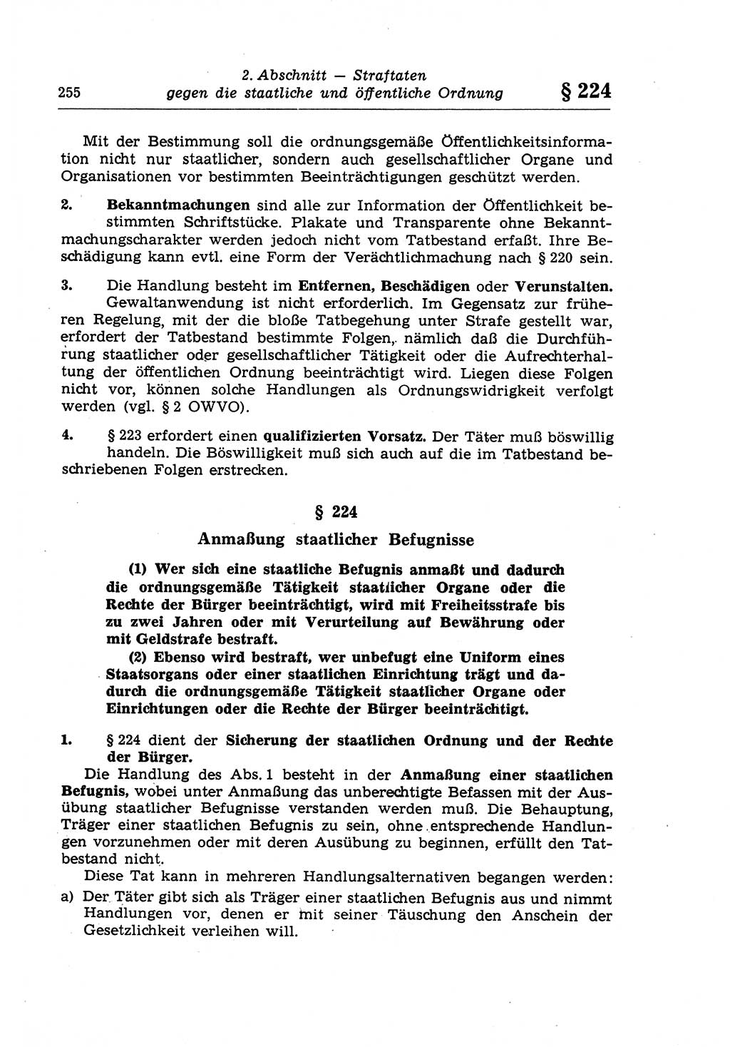 Strafrecht der Deutschen Demokratischen Republik (DDR), Lehrkommentar zum Strafgesetzbuch (StGB), Besonderer Teil 1970, Seite 255 (Strafr. DDR Lehrkomm. StGB BT 1970, S. 255)