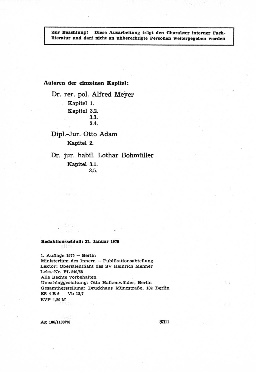 Die Wiedereingliederung Strafentlassener in das gesellschaftliche Leben [Deutsche Demokratische Republik (DDR)] und die Erziehung kriminell gefährdeter Bürger 1970, Seite 2 (Wiedereingl. Strafentl. DDR 1970, S. 2)