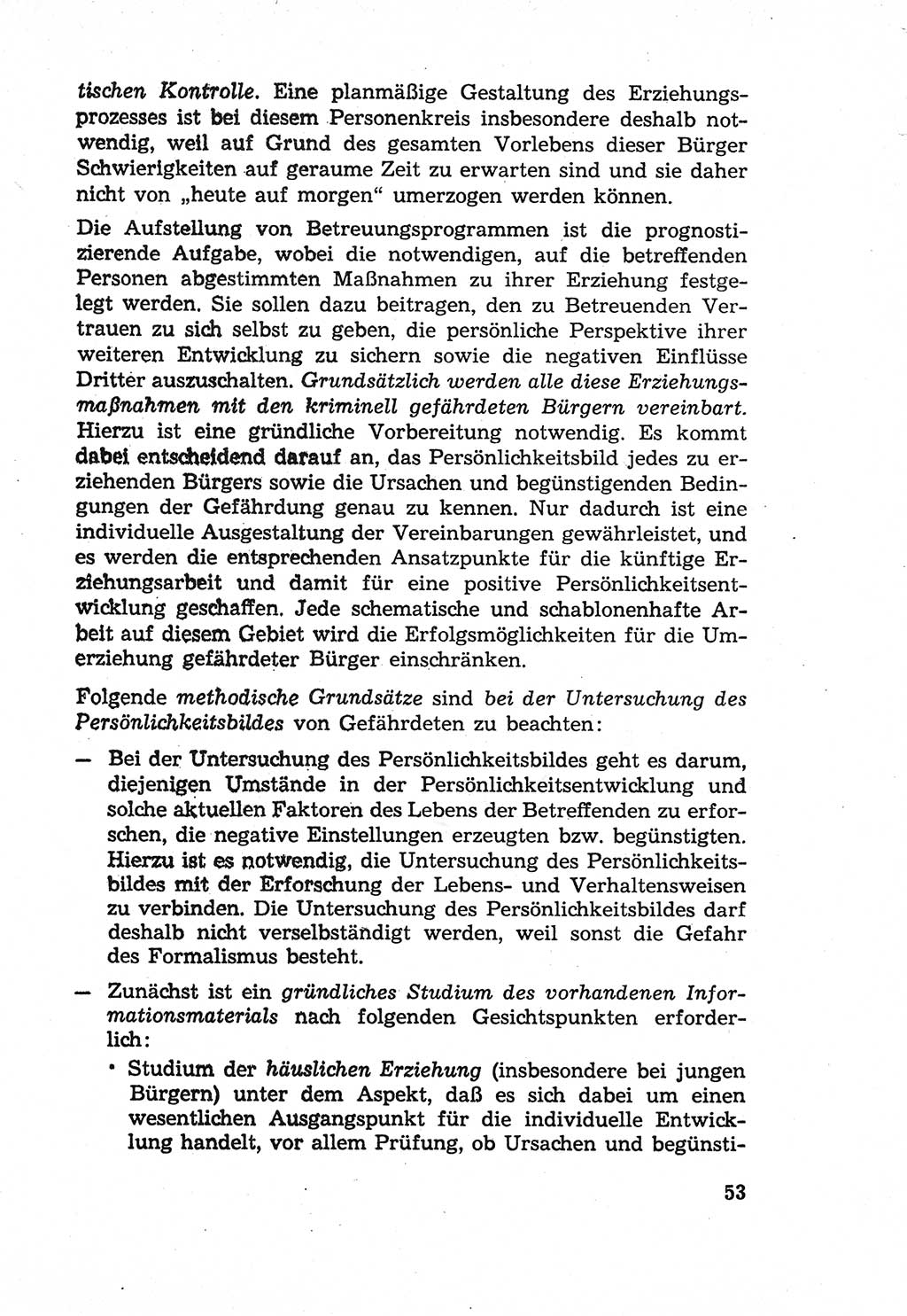 Die Wiedereingliederung Strafentlassener in das gesellschaftliche Leben [Deutsche Demokratische Republik (DDR)] und die Erziehung kriminell gefährdeter Bürger 1970, Seite 53 (Wiedereingl. Strafentl. DDR 1970, S. 53)