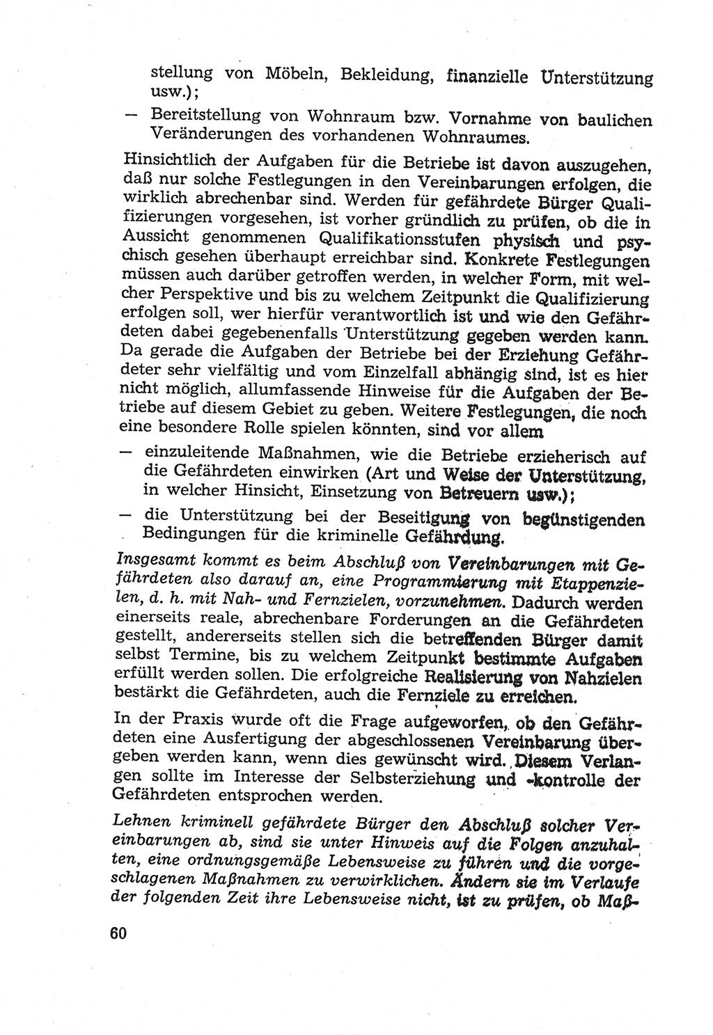 Die Wiedereingliederung Strafentlassener in das gesellschaftliche Leben [Deutsche Demokratische Republik (DDR)] und die Erziehung kriminell gefährdeter Bürger 1970, Seite 60 (Wiedereingl. Strafentl. DDR 1970, S. 60)