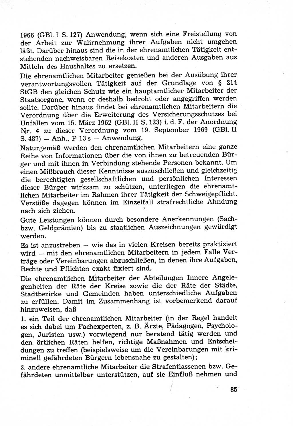 Die Wiedereingliederung Strafentlassener in das gesellschaftliche Leben [Deutsche Demokratische Republik (DDR)] und die Erziehung kriminell gefährdeter Bürger 1970, Seite 85 (Wiedereingl. Strafentl. DDR 1970, S. 85)