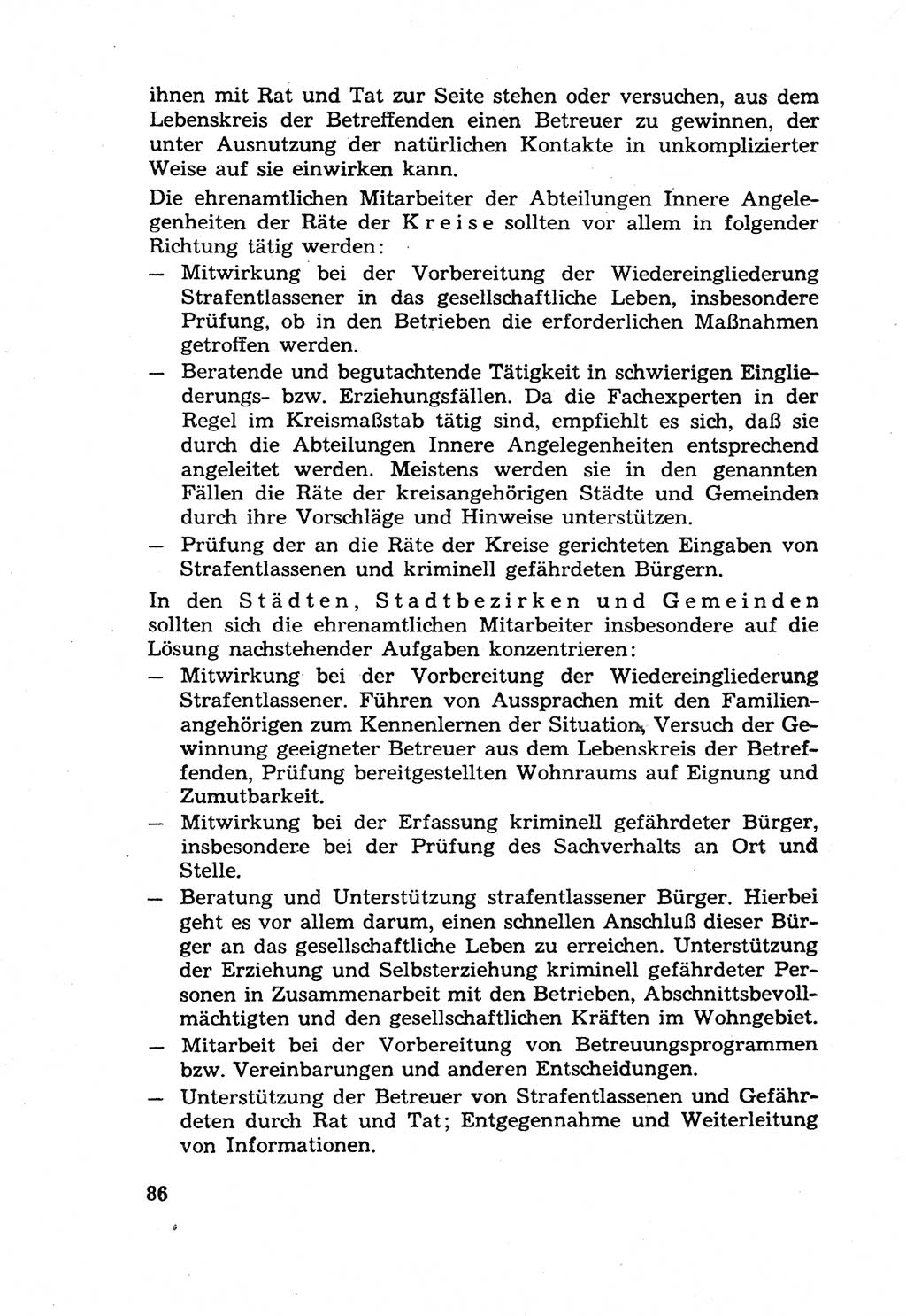 Die Wiedereingliederung Strafentlassener in das gesellschaftliche Leben [Deutsche Demokratische Republik (DDR)] und die Erziehung kriminell gefährdeter Bürger 1970, Seite 86 (Wiedereingl. Strafentl. DDR 1970, S. 86)