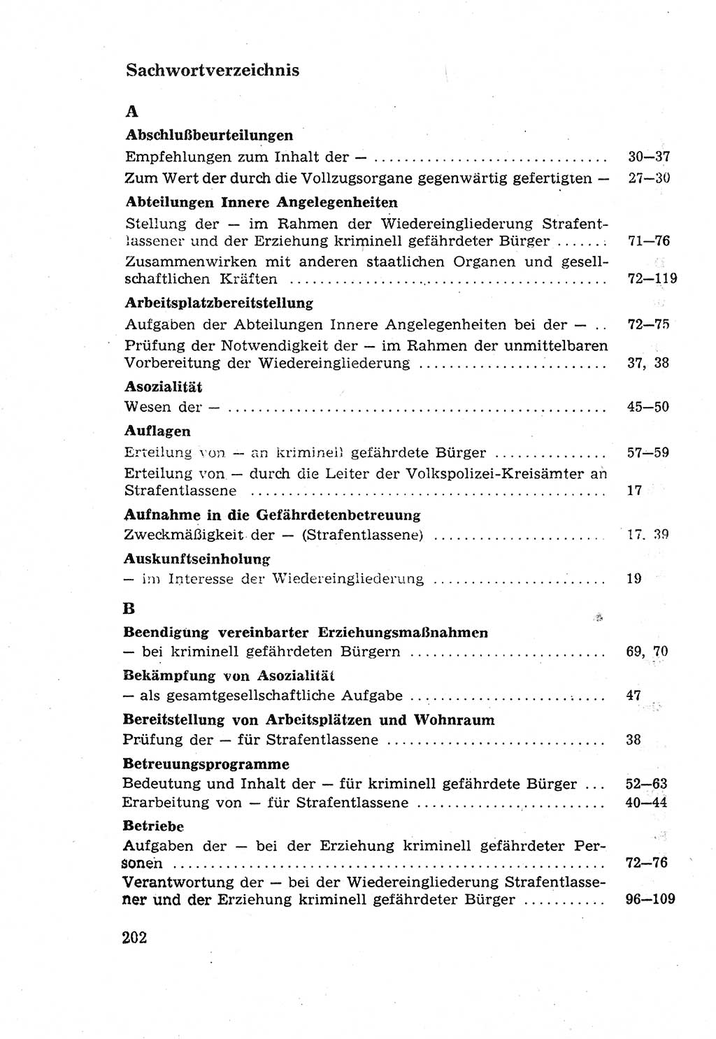 Die Wiedereingliederung Strafentlassener in das gesellschaftliche Leben [Deutsche Demokratische Republik (DDR)] und die Erziehung kriminell gefährdeter Bürger 1970, Seite 202 (Wiedereingl. Strafentl. DDR 1970, S. 202)