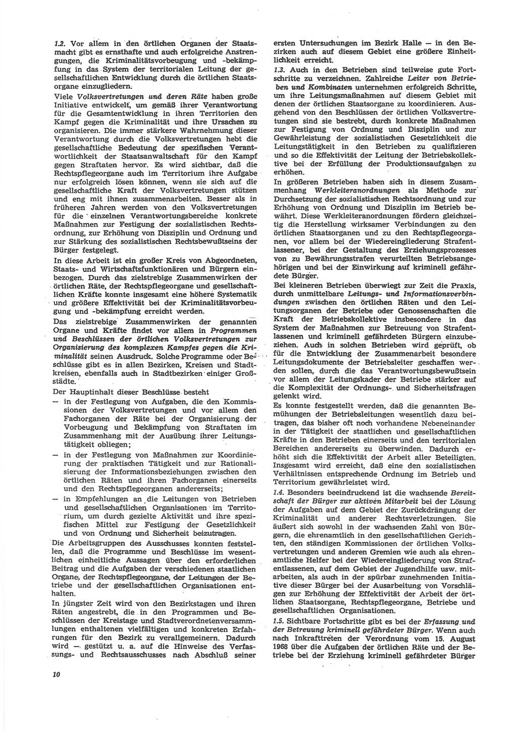 Neue Justiz (NJ), Zeitschrift für Recht und Rechtswissenschaft [Deutsche Demokratische Republik (DDR)], 24. Jahrgang 1970, Seite 10 (NJ DDR 1970, S. 10)