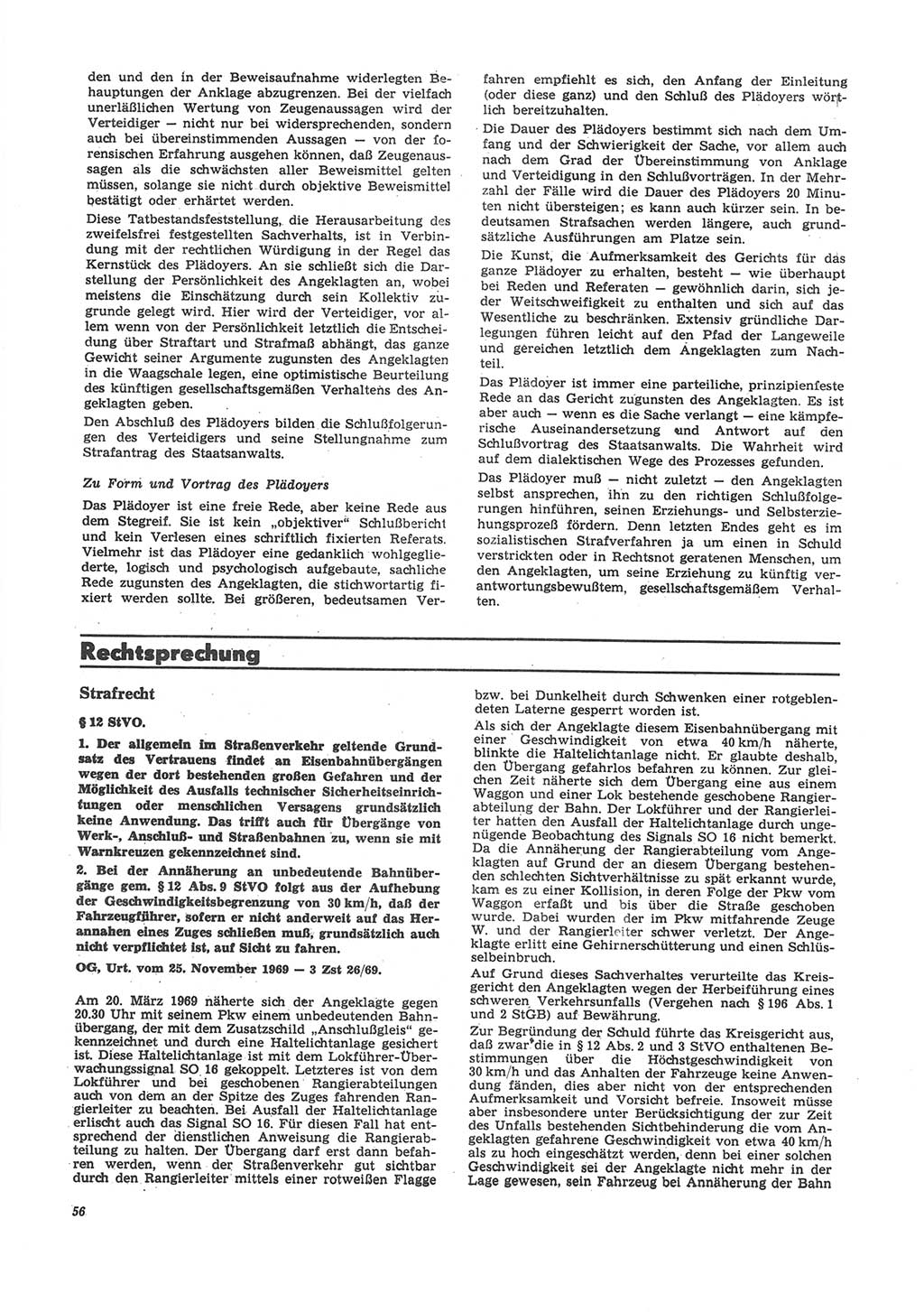 Neue Justiz (NJ), Zeitschrift für Recht und Rechtswissenschaft [Deutsche Demokratische Republik (DDR)], 24. Jahrgang 1970, Seite 56 (NJ DDR 1970, S. 56)