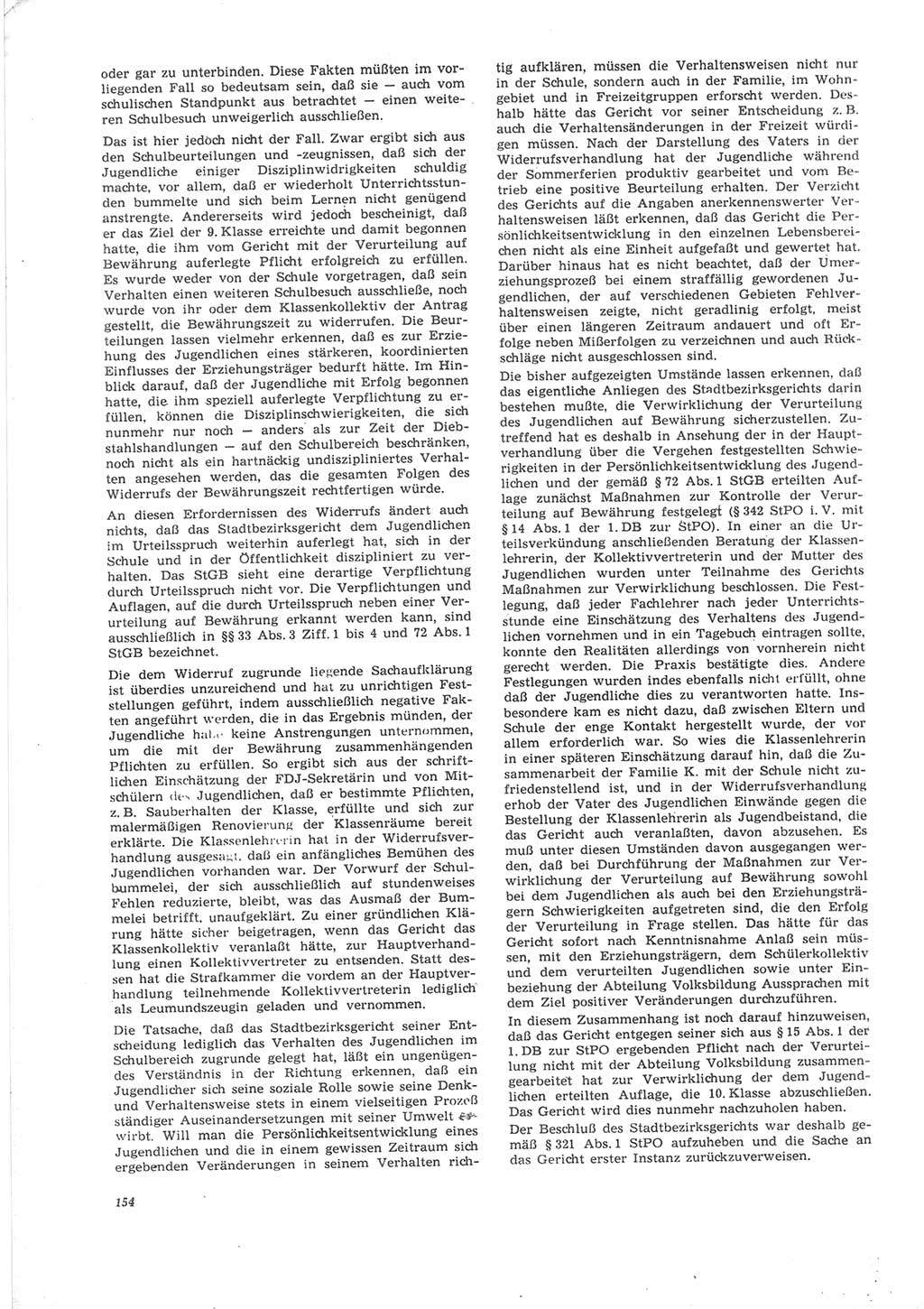 Neue Justiz (NJ), Zeitschrift für Recht und Rechtswissenschaft [Deutsche Demokratische Republik (DDR)], 24. Jahrgang 1970, Seite 154 (NJ DDR 1970, S. 154)