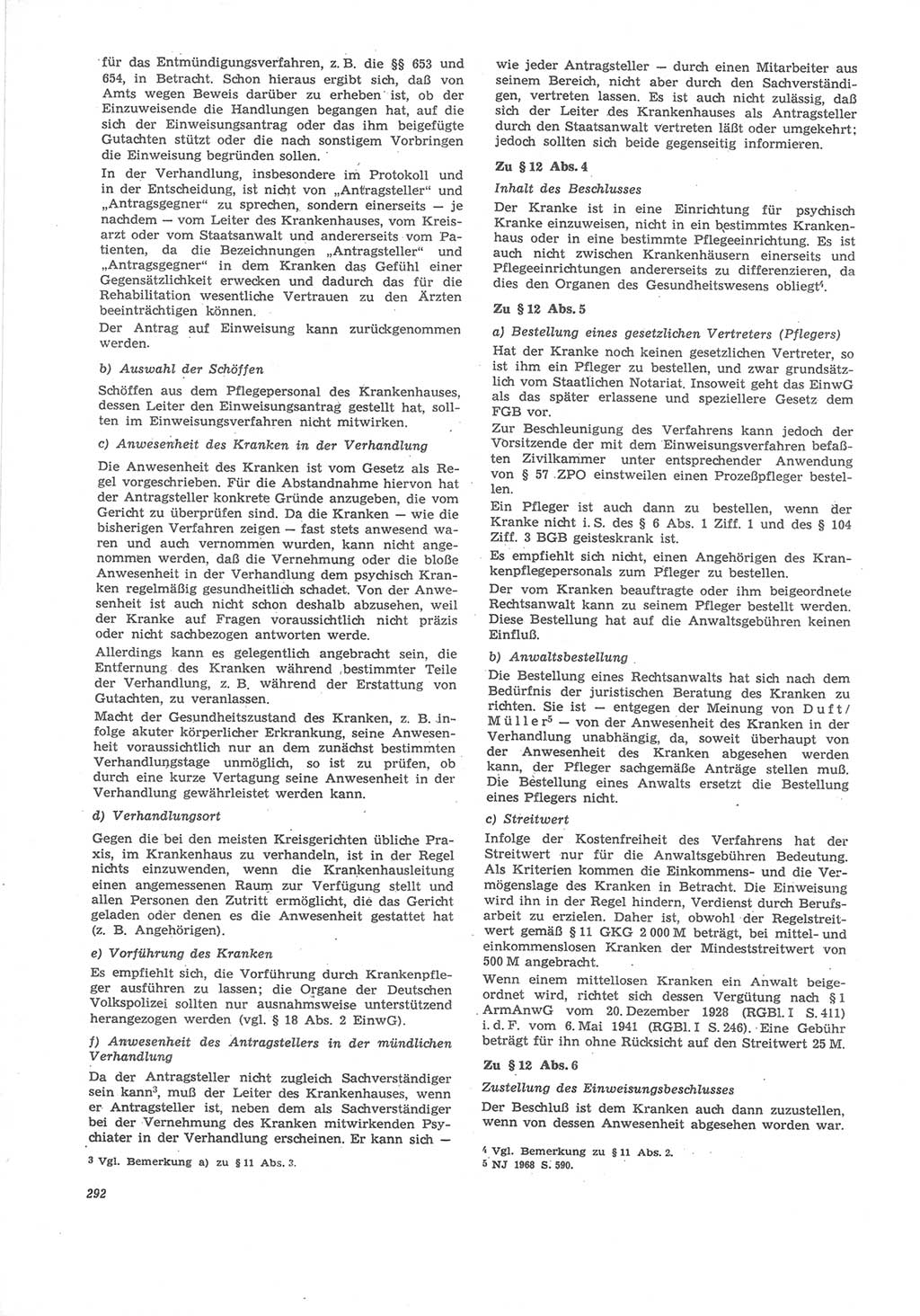 Neue Justiz (NJ), Zeitschrift für Recht und Rechtswissenschaft [Deutsche Demokratische Republik (DDR)], 24. Jahrgang 1970, Seite 292 (NJ DDR 1970, S. 292)