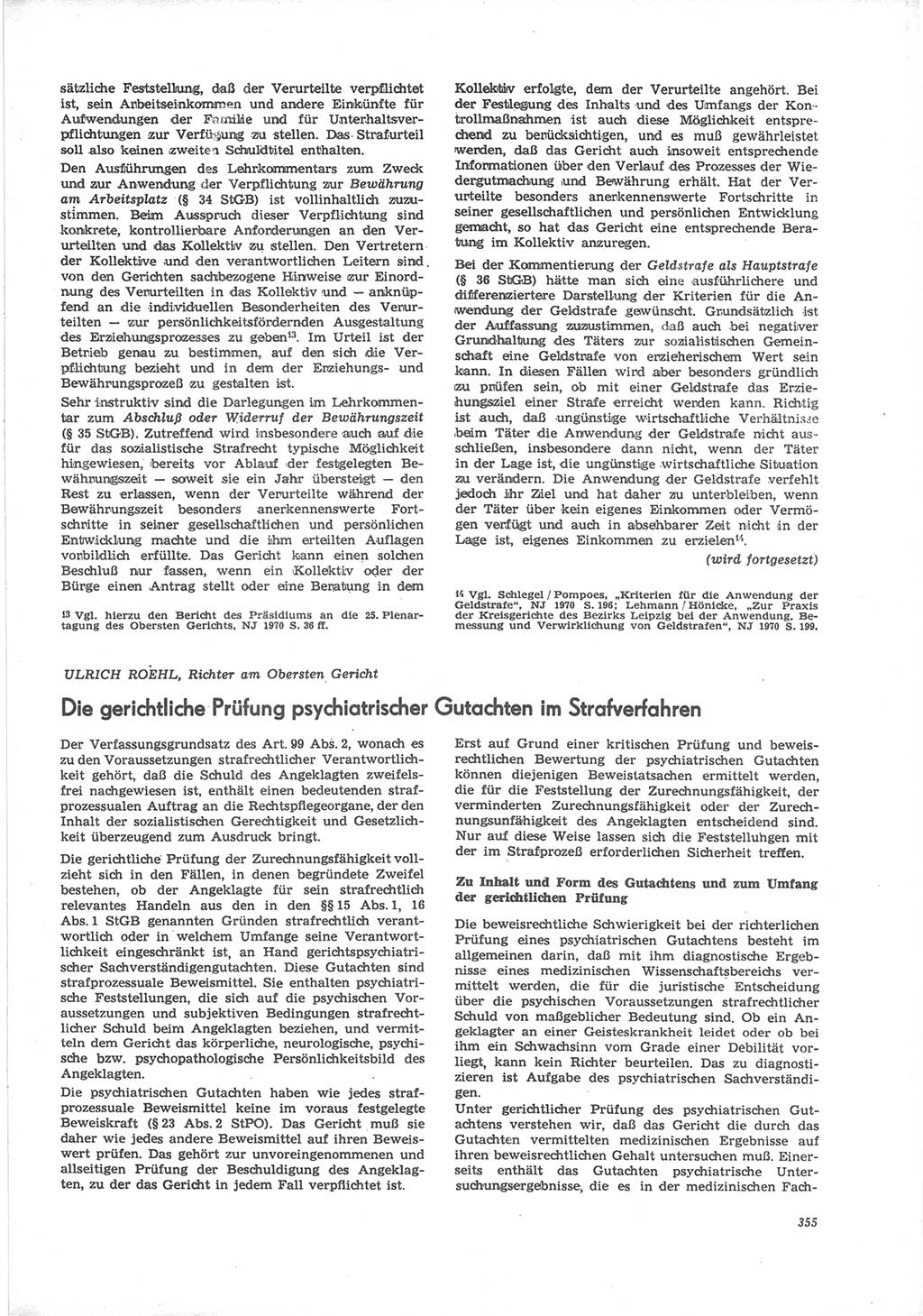 Neue Justiz (NJ), Zeitschrift für Recht und Rechtswissenschaft [Deutsche Demokratische Republik (DDR)], 24. Jahrgang 1970, Seite 355 (NJ DDR 1970, S. 355)