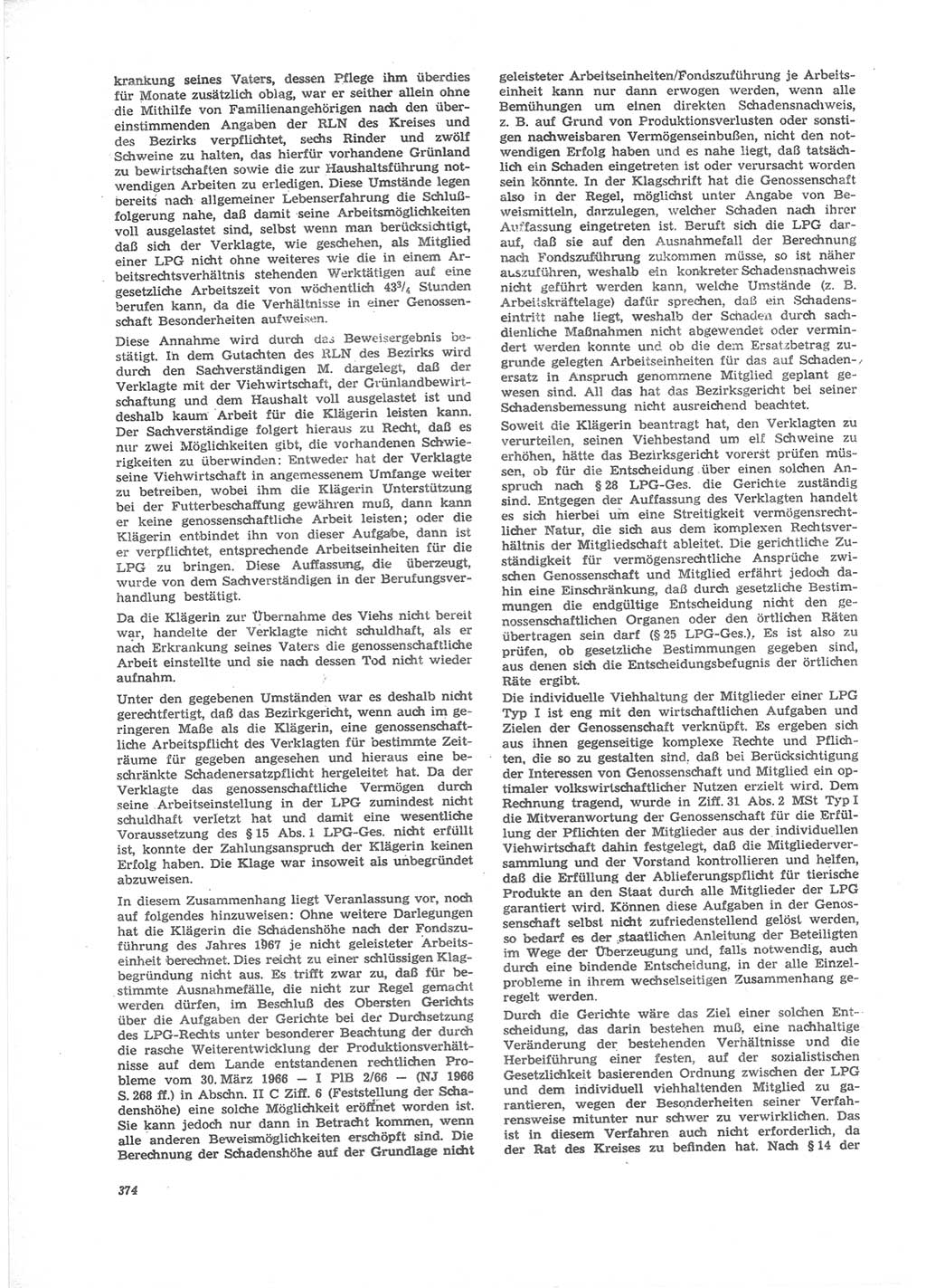 Neue Justiz (NJ), Zeitschrift für Recht und Rechtswissenschaft [Deutsche Demokratische Republik (DDR)], 24. Jahrgang 1970, Seite 374 (NJ DDR 1970, S. 374)
