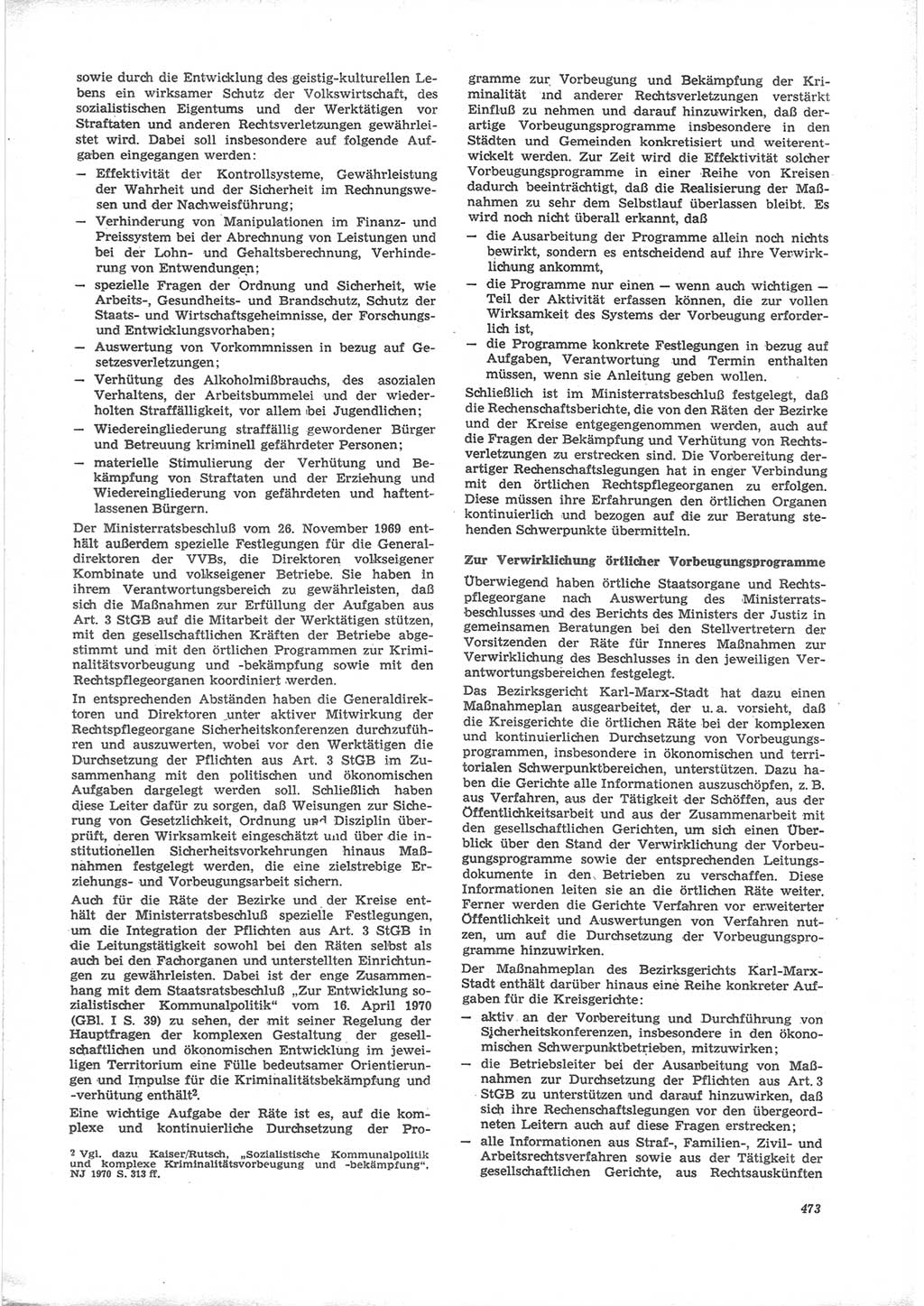 Neue Justiz (NJ), Zeitschrift für Recht und Rechtswissenschaft [Deutsche Demokratische Republik (DDR)], 24. Jahrgang 1970, Seite 473 (NJ DDR 1970, S. 473)