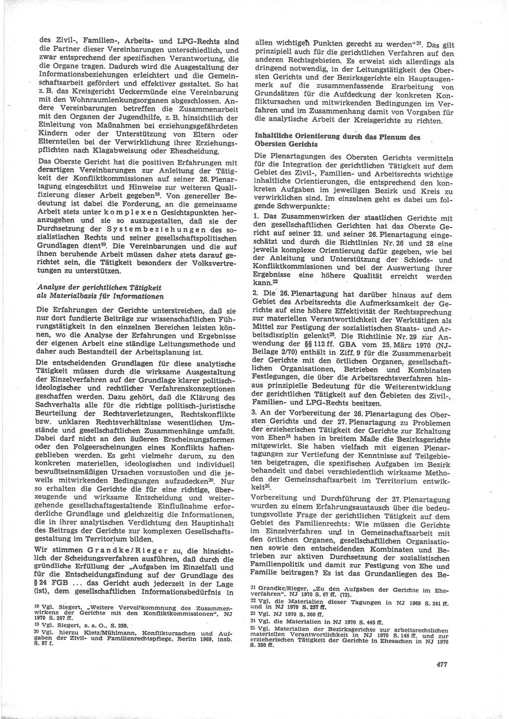 Neue Justiz (NJ), Zeitschrift für Recht und Rechtswissenschaft [Deutsche Demokratische Republik (DDR)], 24. Jahrgang 1970, Seite 477 (NJ DDR 1970, S. 477)