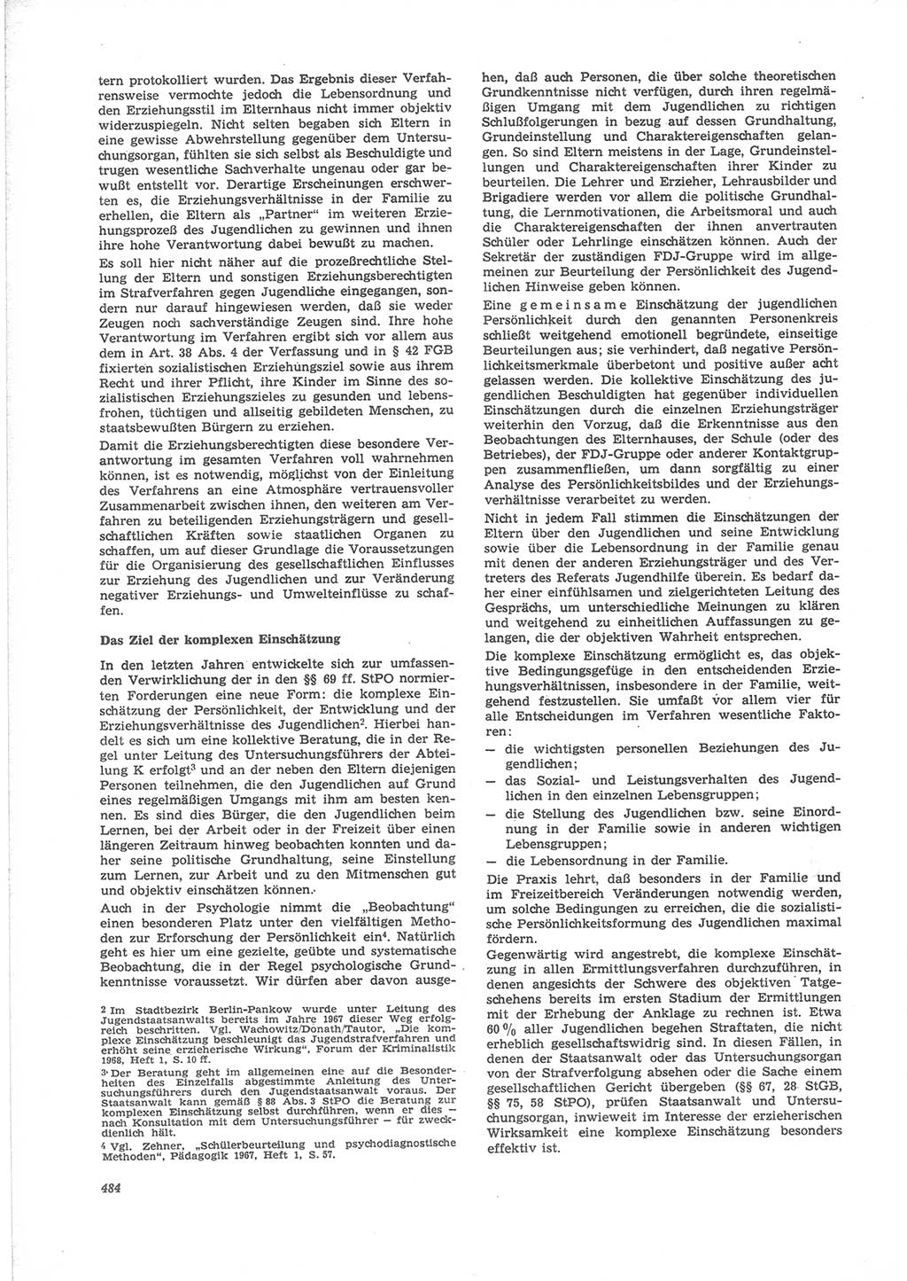 Neue Justiz (NJ), Zeitschrift für Recht und Rechtswissenschaft [Deutsche Demokratische Republik (DDR)], 24. Jahrgang 1970, Seite 484 (NJ DDR 1970, S. 484)