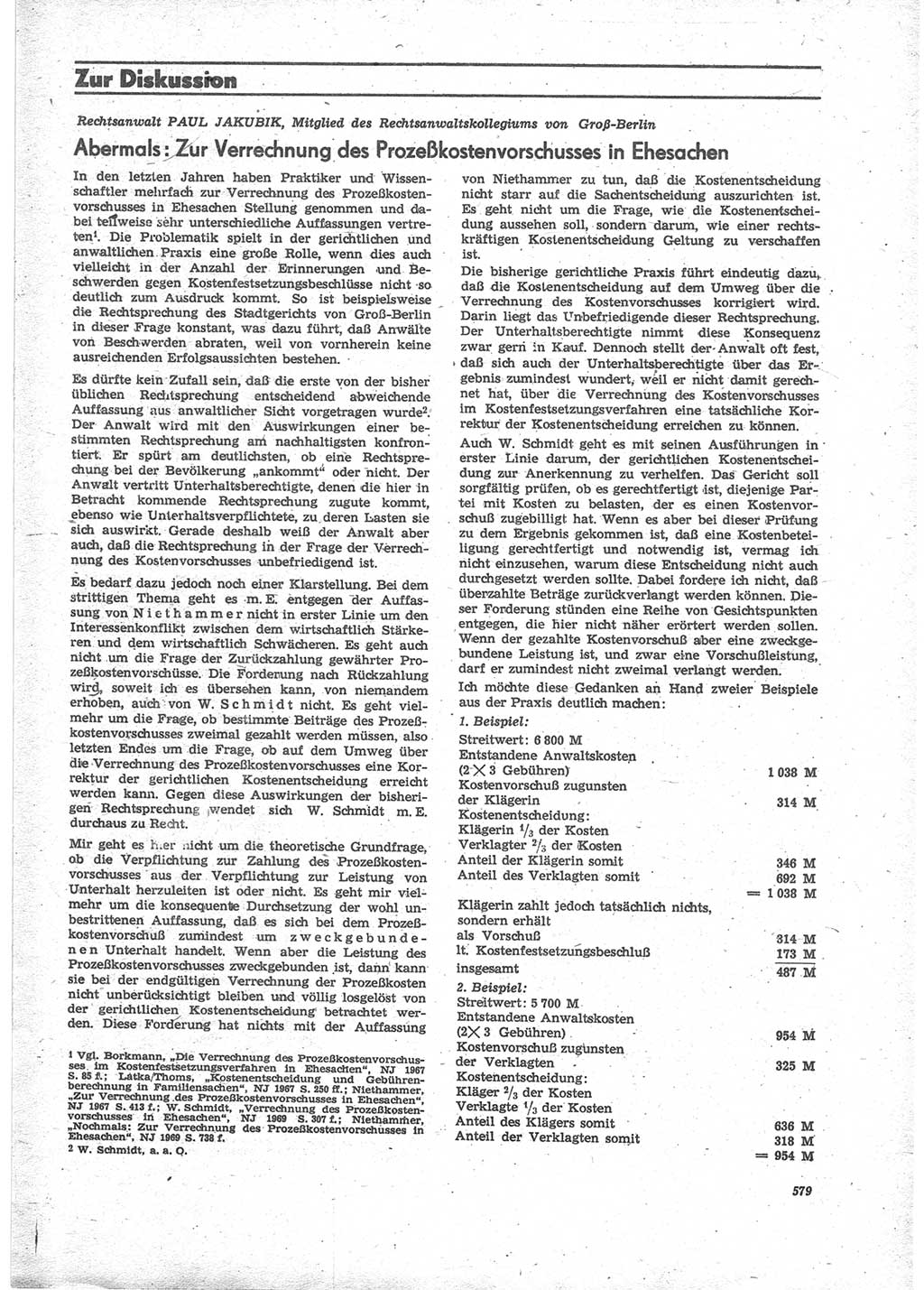 Neue Justiz (NJ), Zeitschrift für Recht und Rechtswissenschaft [Deutsche Demokratische Republik (DDR)], 24. Jahrgang 1970, Seite 579 (NJ DDR 1970, S. 579)