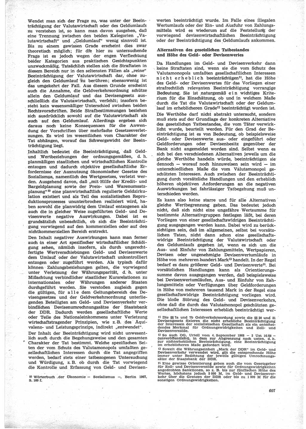 Neue Justiz (NJ), Zeitschrift für Recht und Rechtswissenschaft [Deutsche Demokratische Republik (DDR)], 24. Jahrgang 1970, Seite 607 (NJ DDR 1970, S. 607)